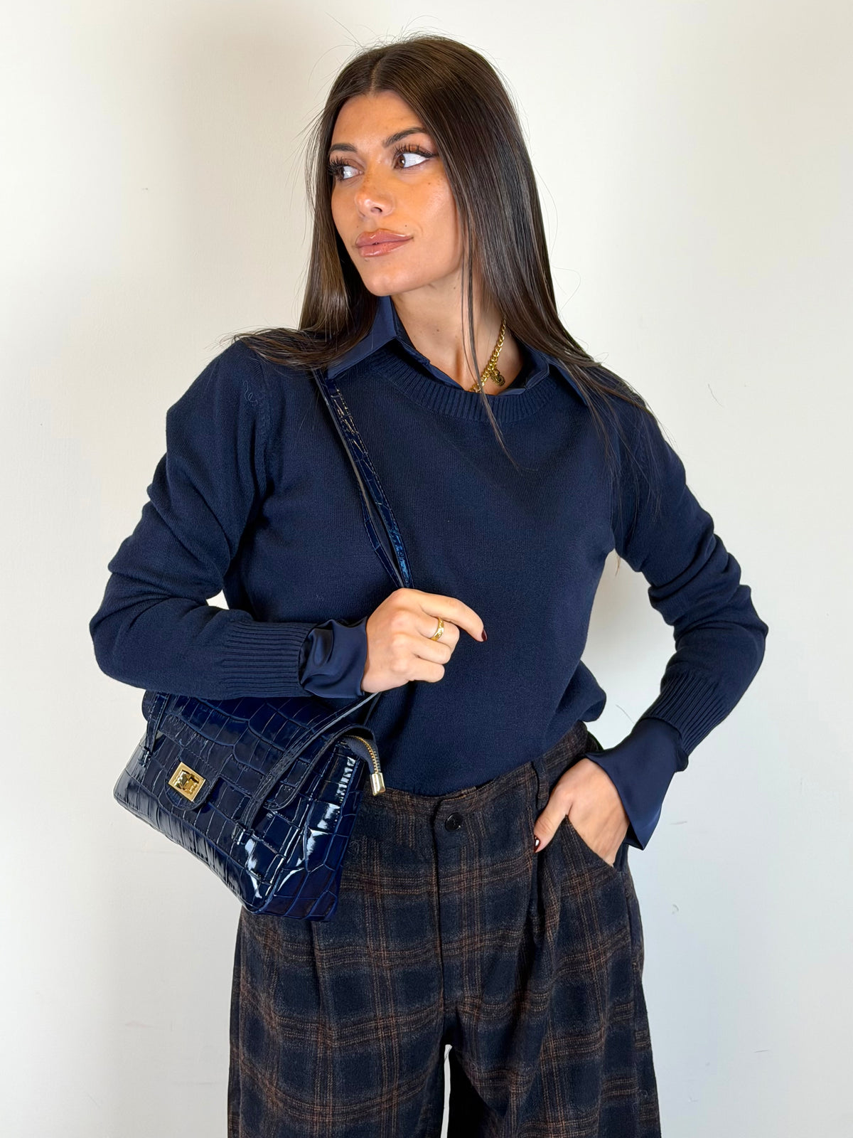 Maglia Tartan blu
