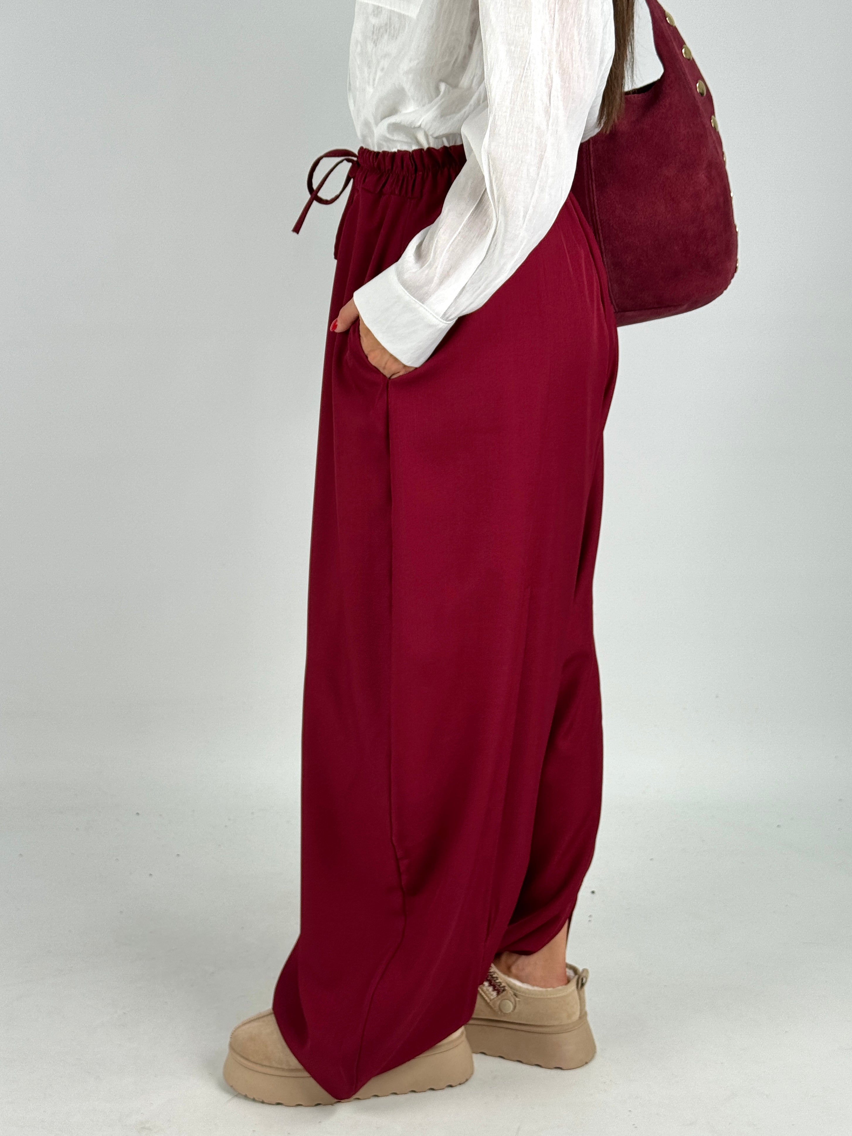 Pantalone spacchi bordeaux