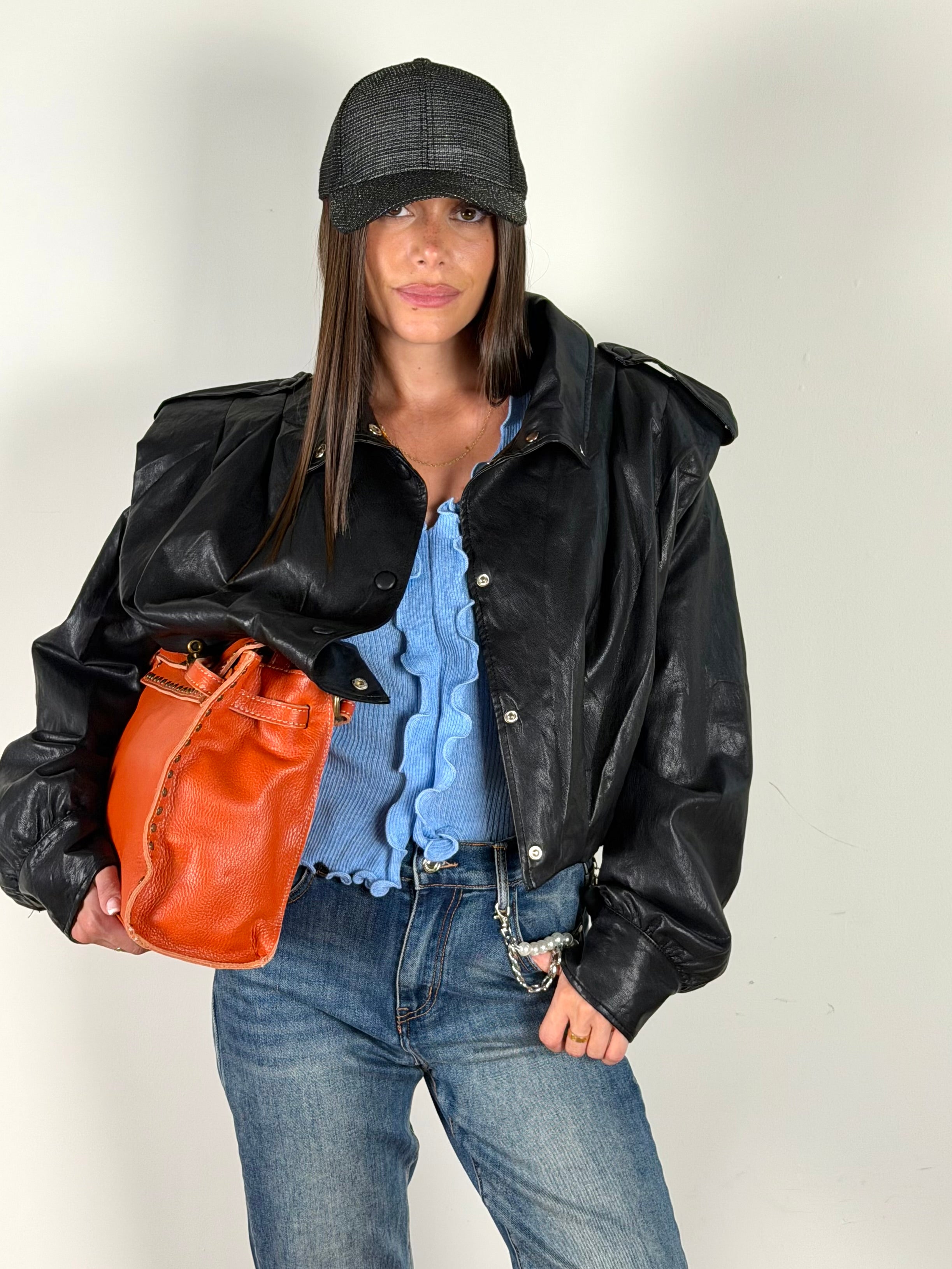 Bomber ecopelle London nero