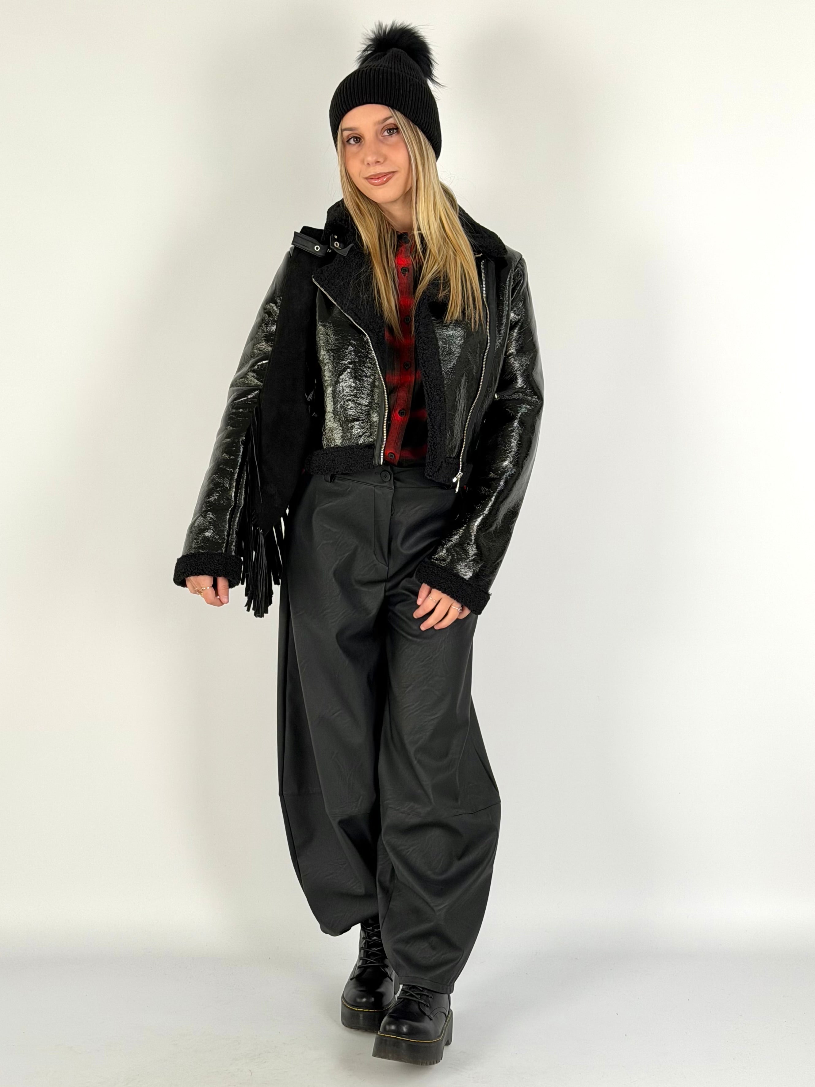 Giubbino laminato ecopelle