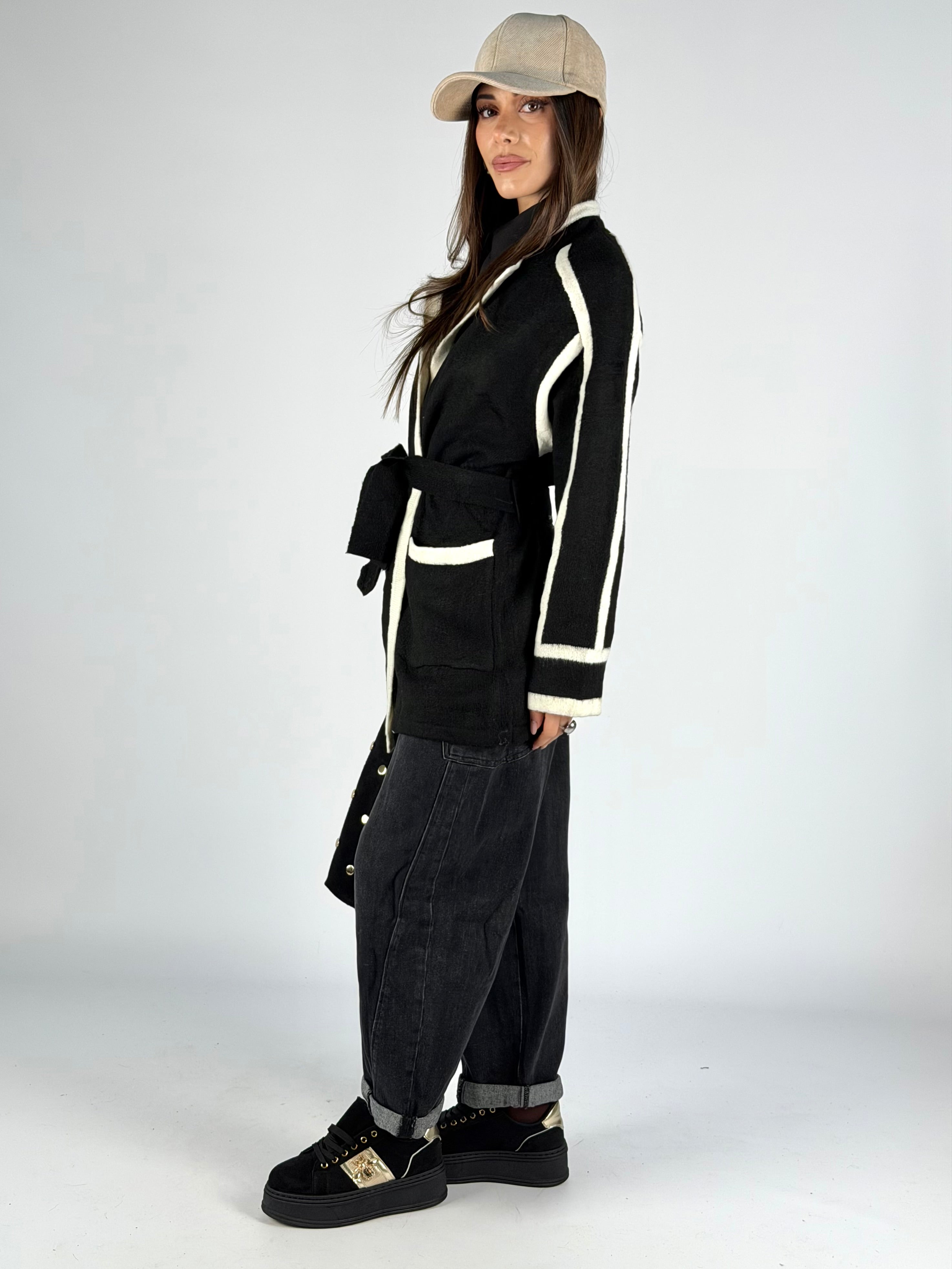 Cardigan fiocco nero