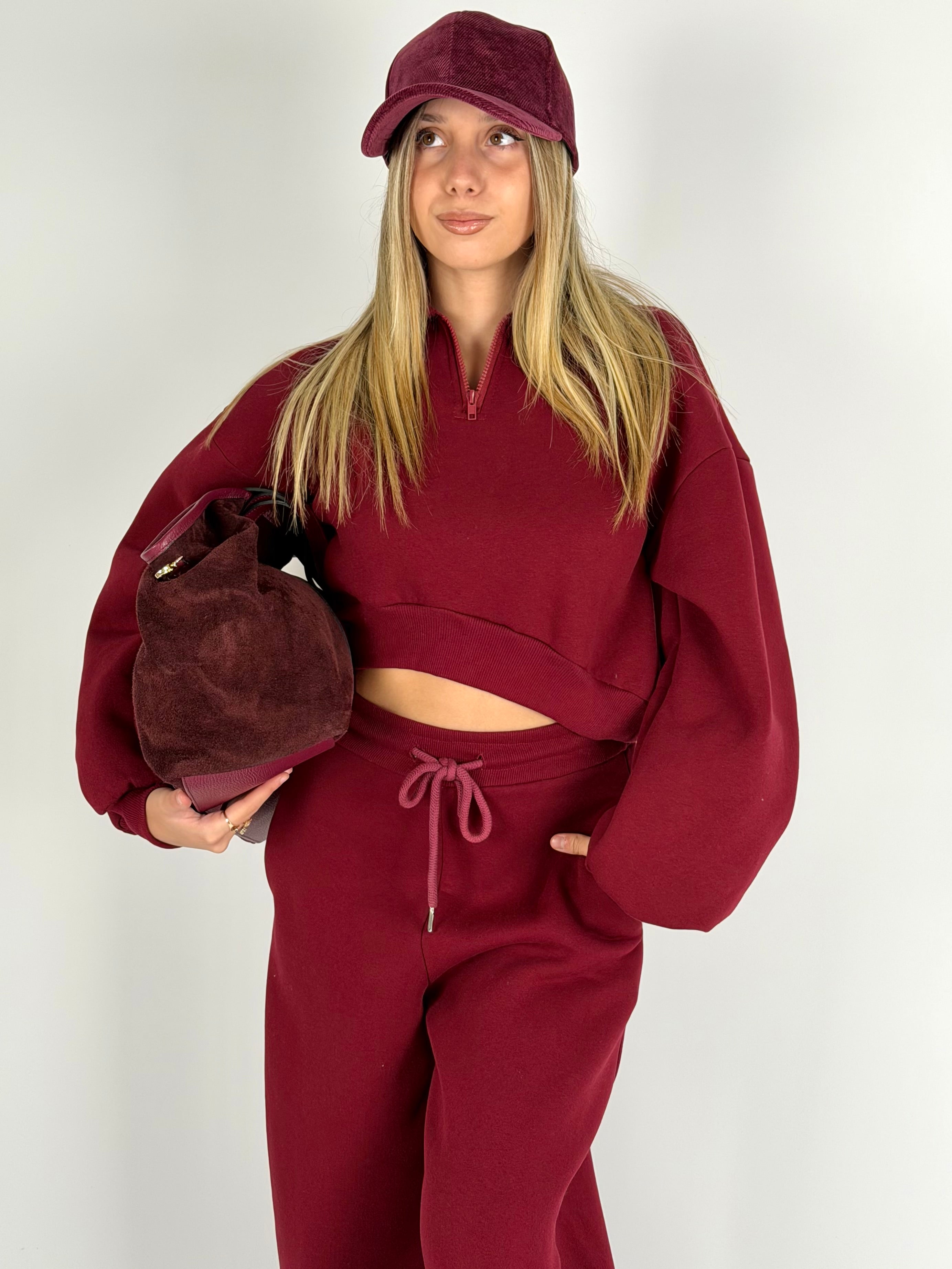 Felpa tuta sportiva Diva bordeaux