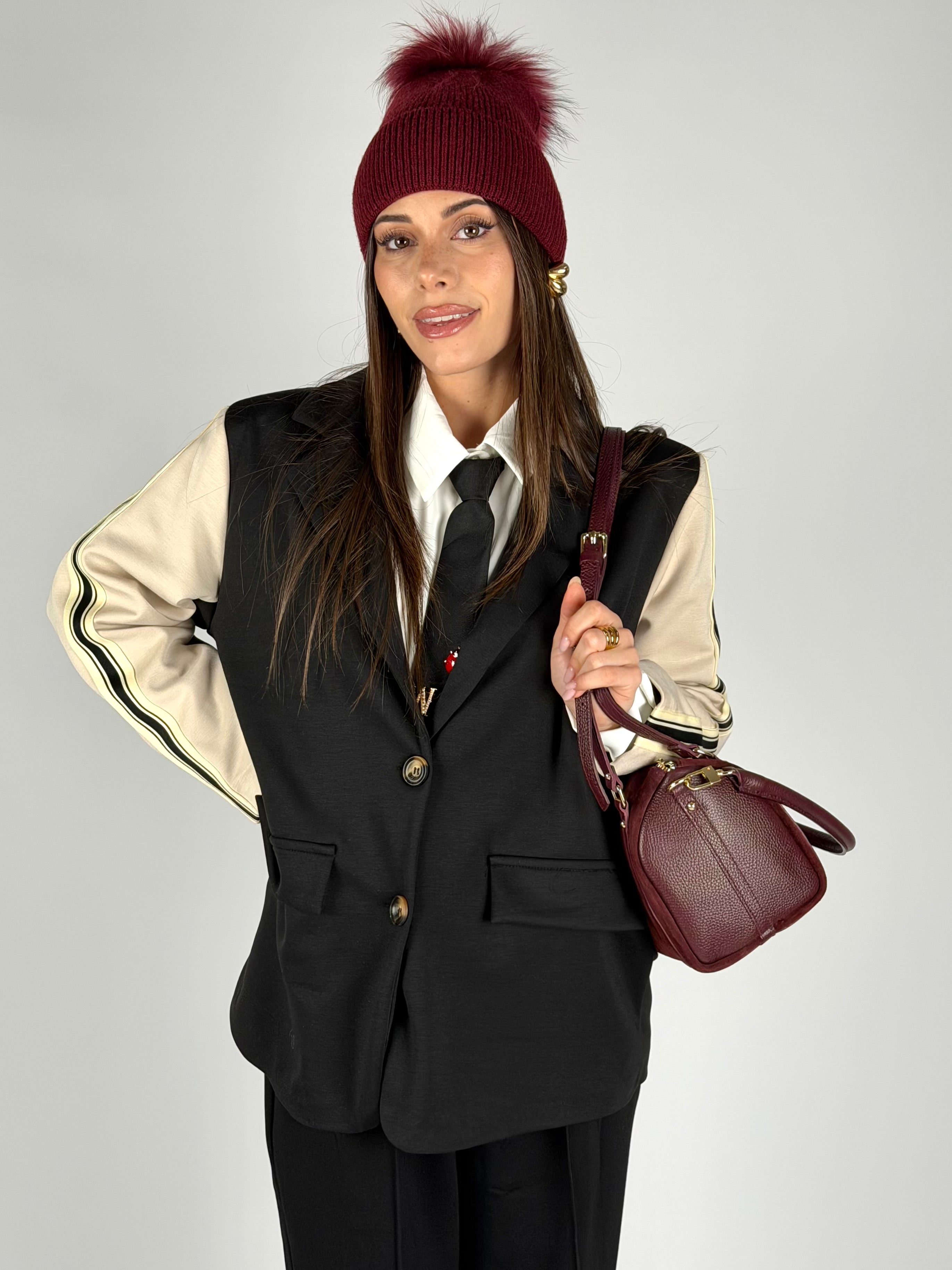 Giacca completo banda nero