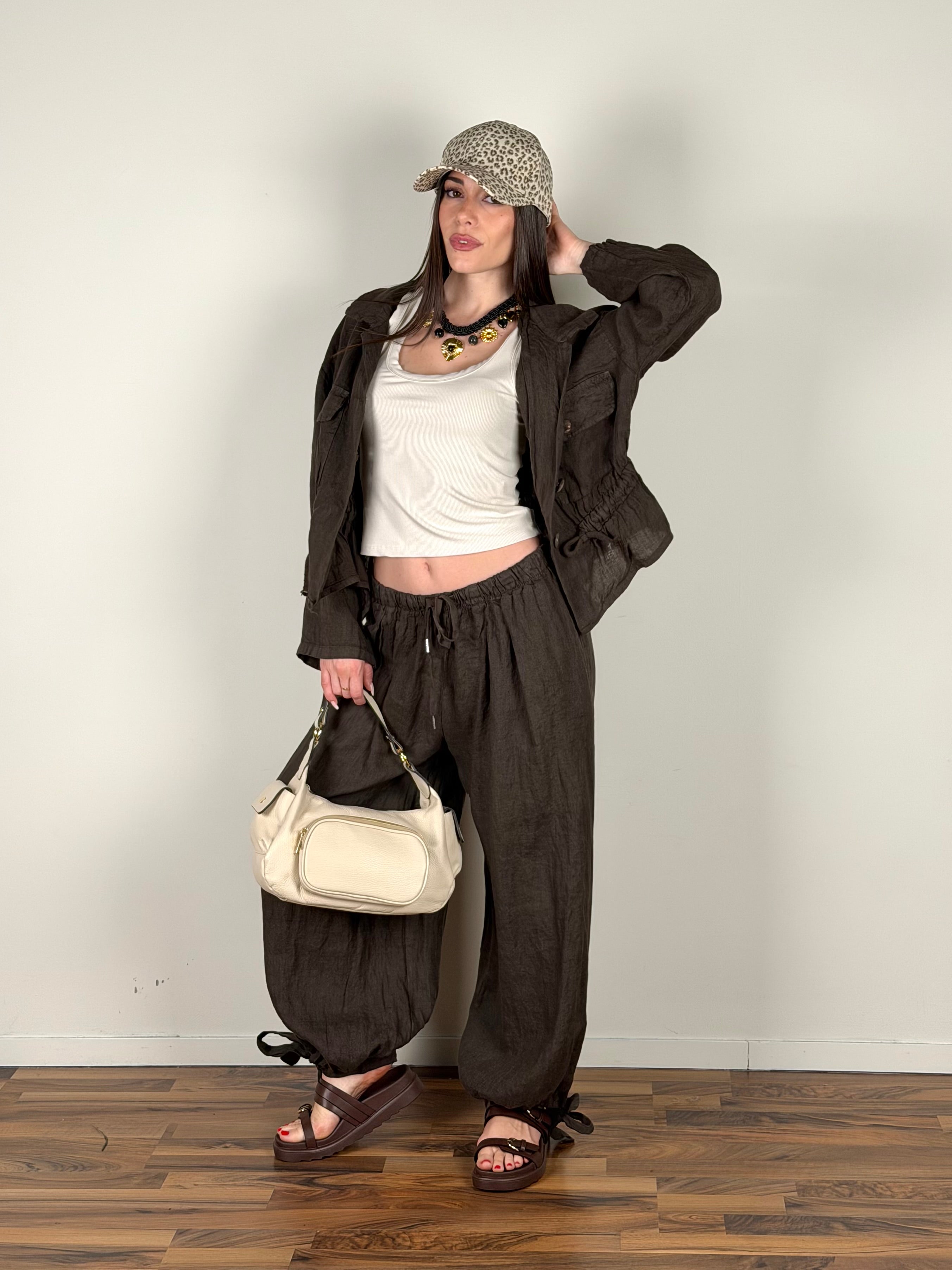 Camicia Lino Rum moro