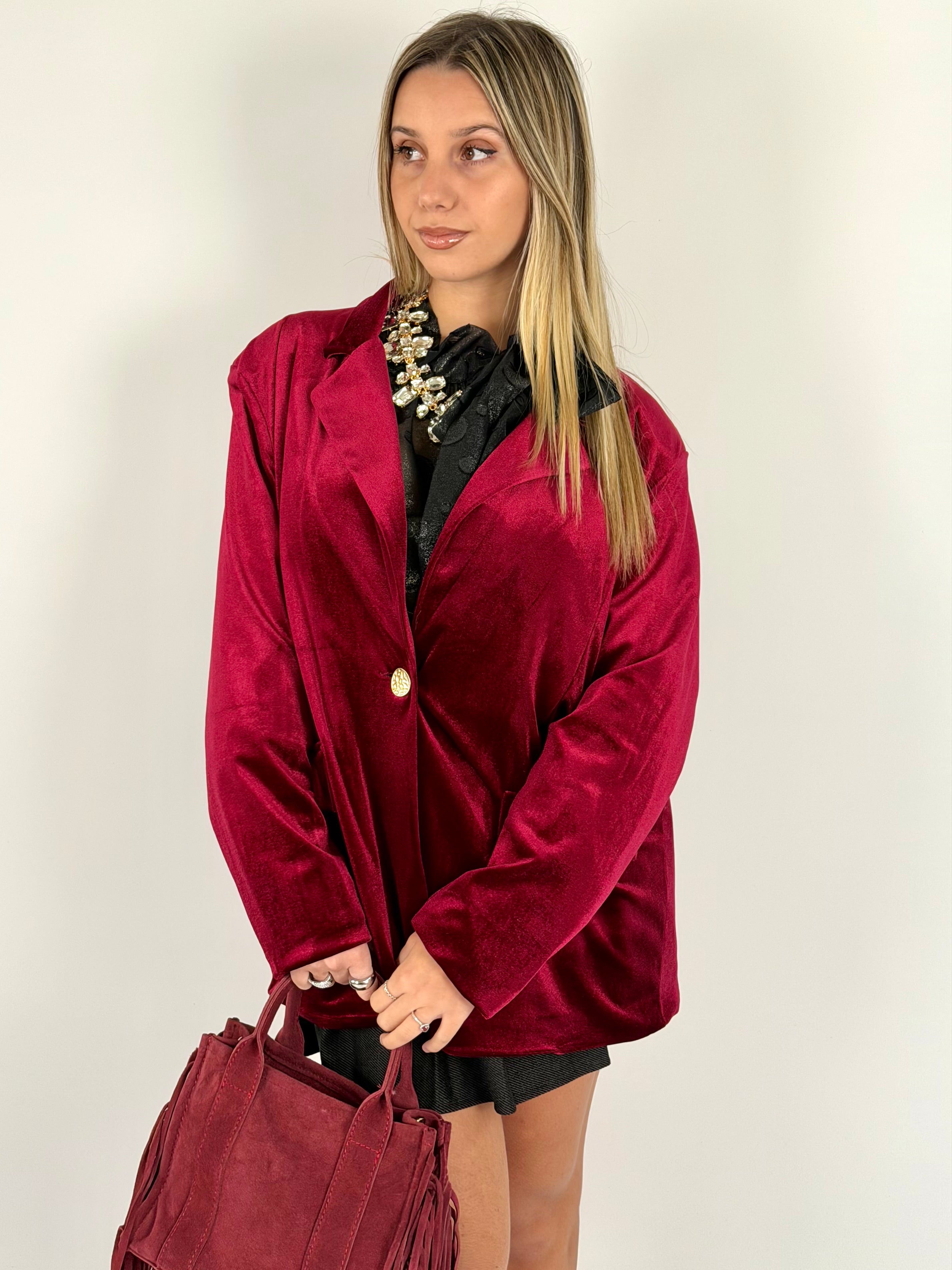Giacca velluto rossa