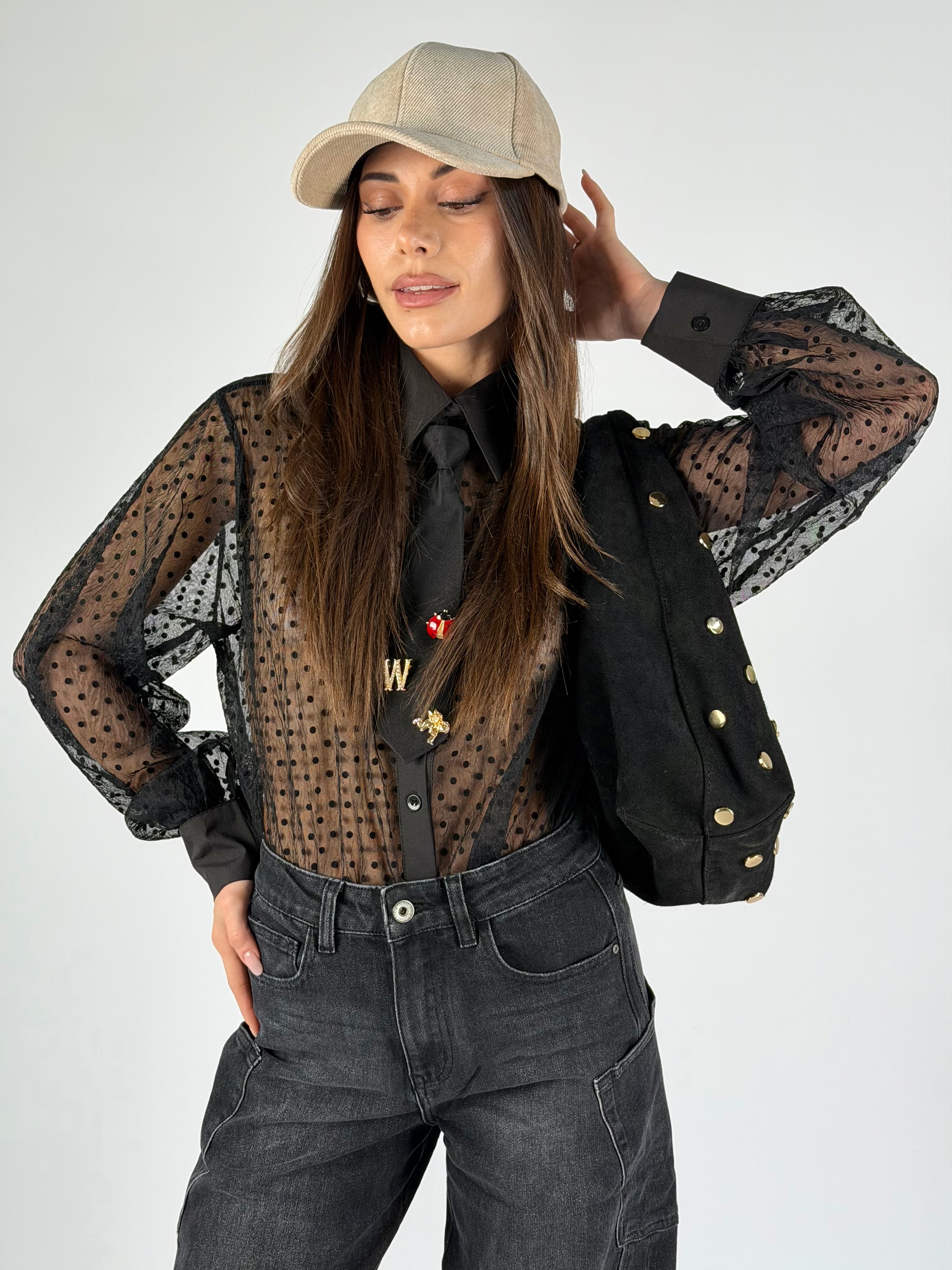 Camicia velo pois nera