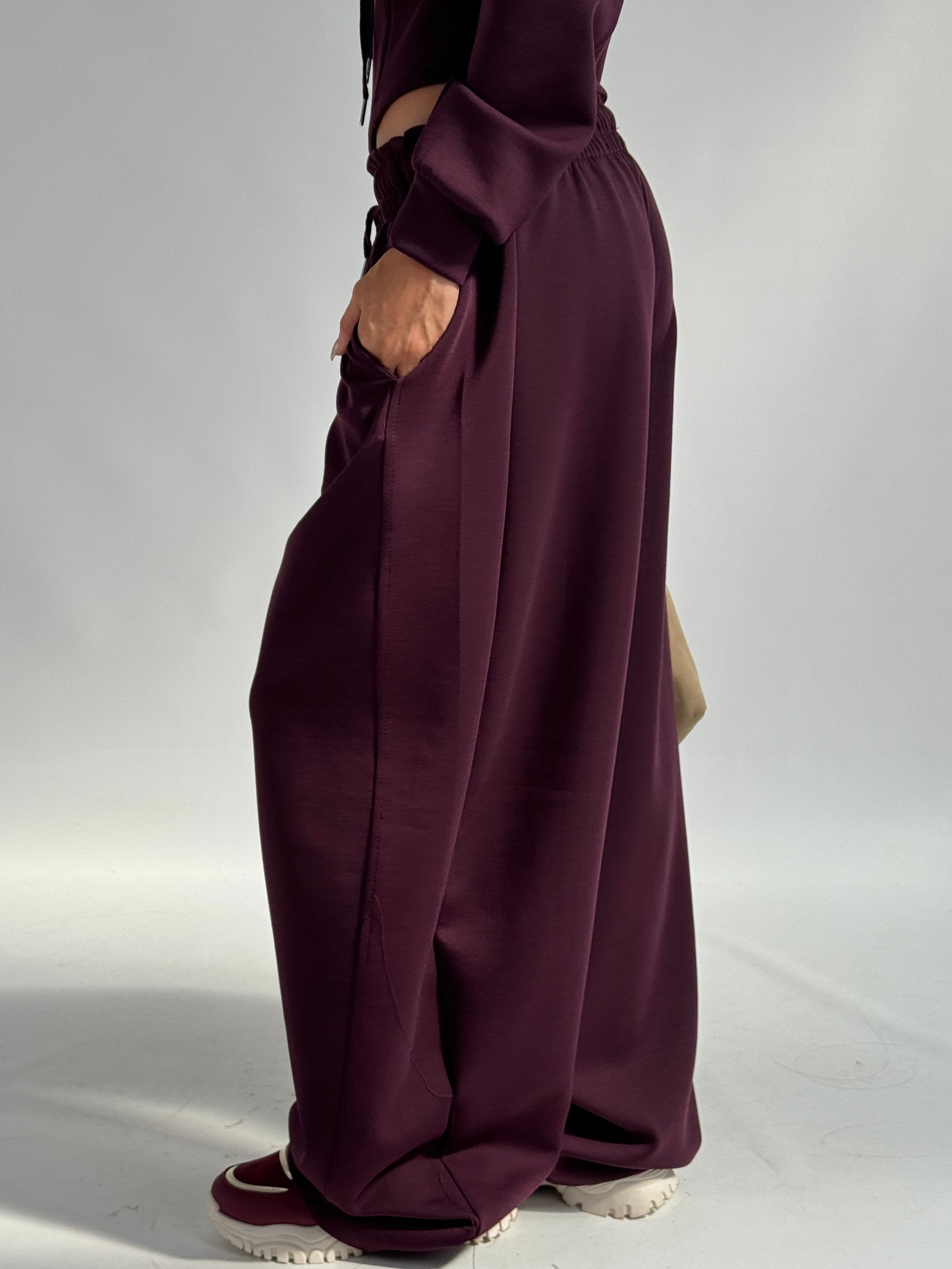 Pantalone tuta sportiva Iside bordeaux