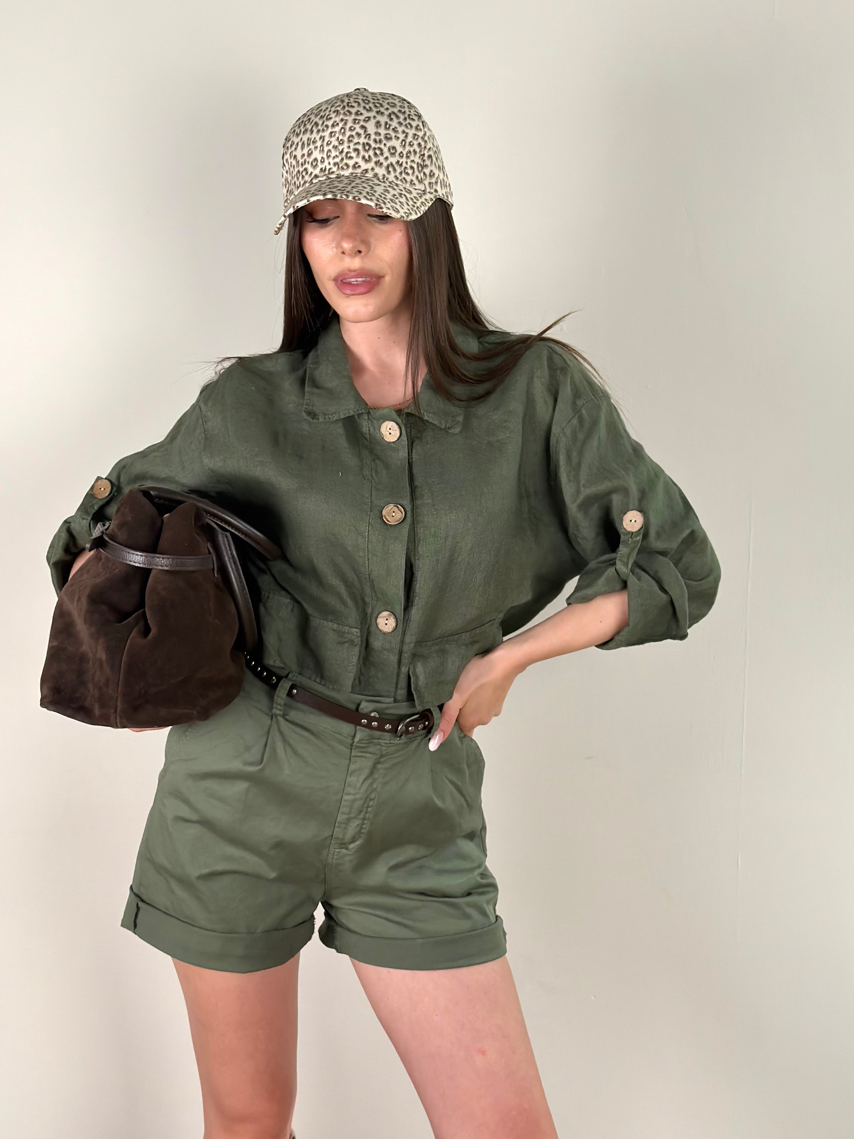 Camicia lino FRIDAY verde