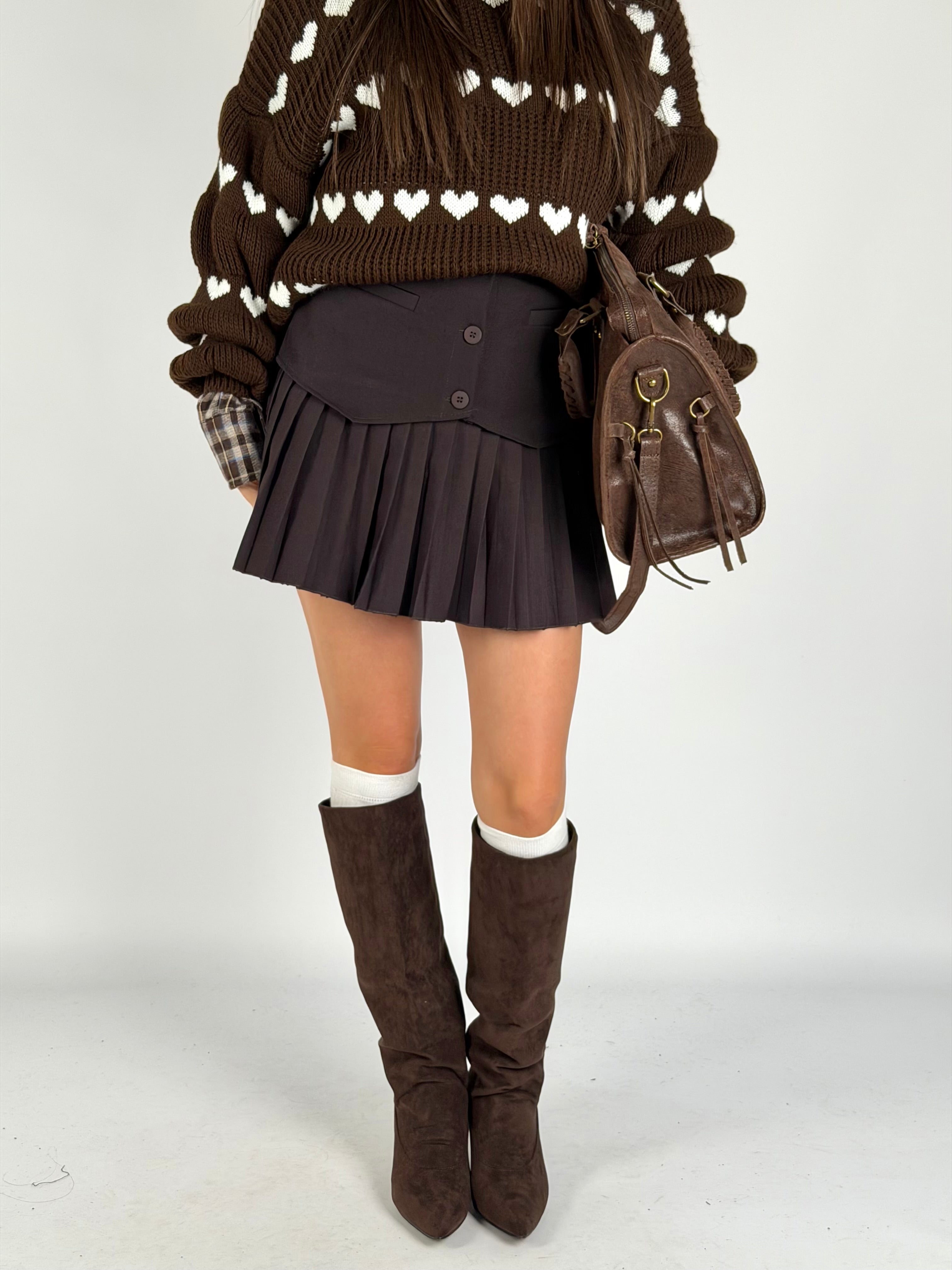 Gonna plisse corpetto moro