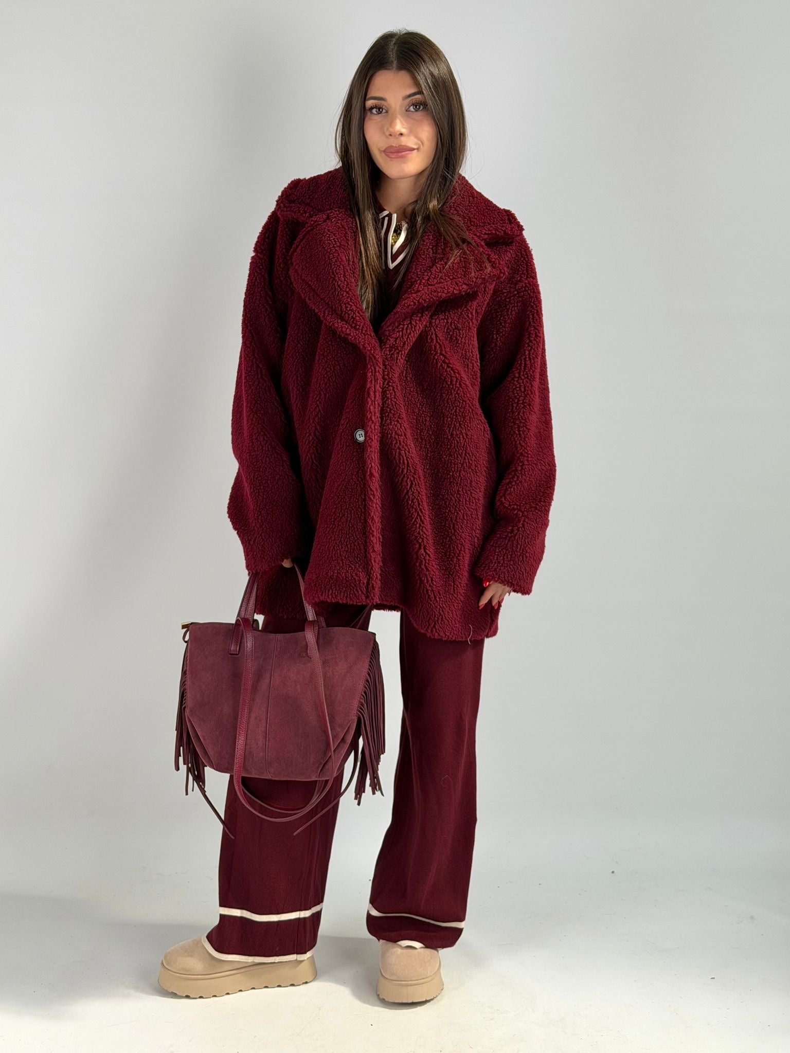 Teddy 3/4 Moira bordeuax