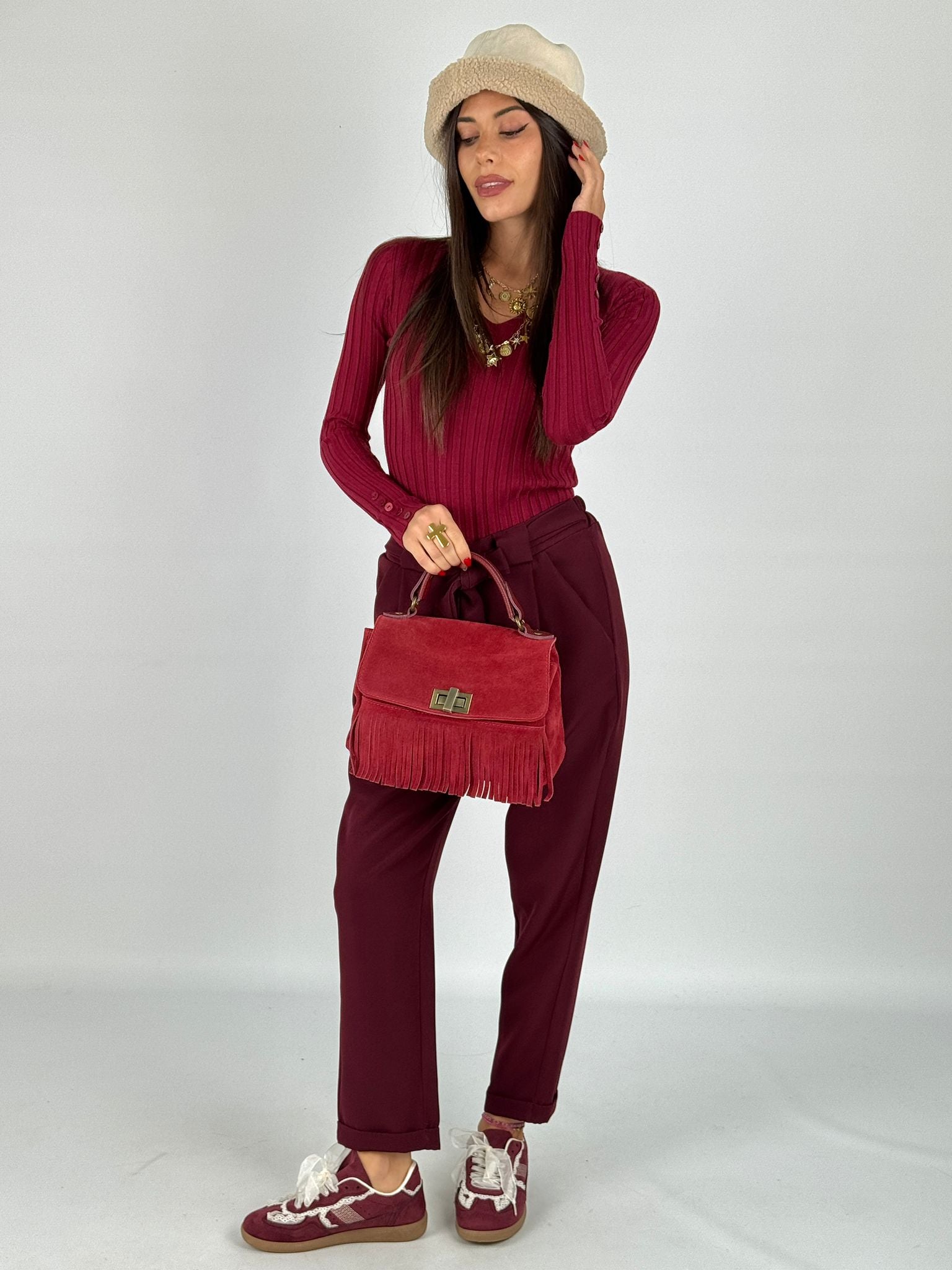 Pantalone completo Amira bordeaux