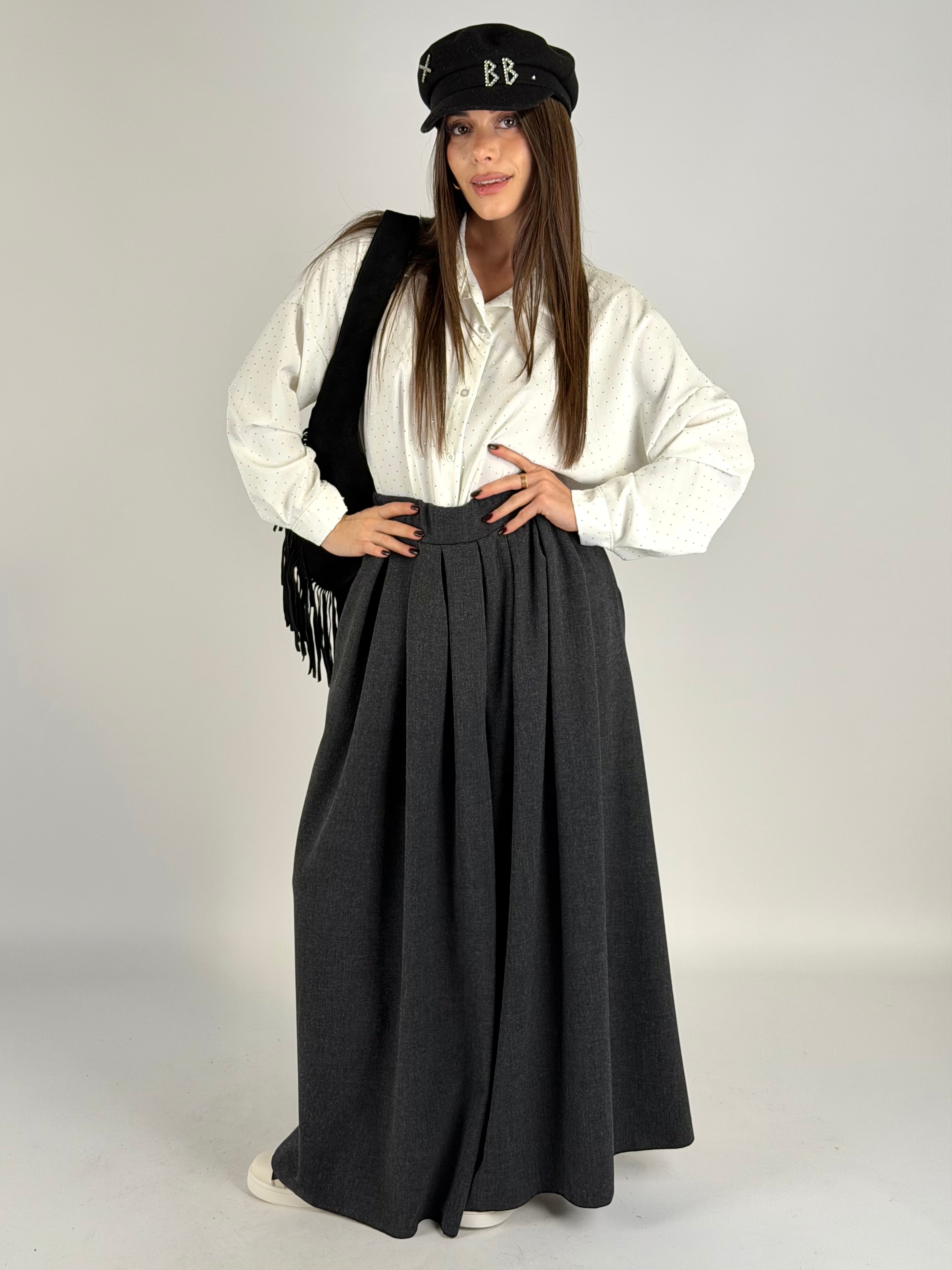 Camicia mille zirconi bianca