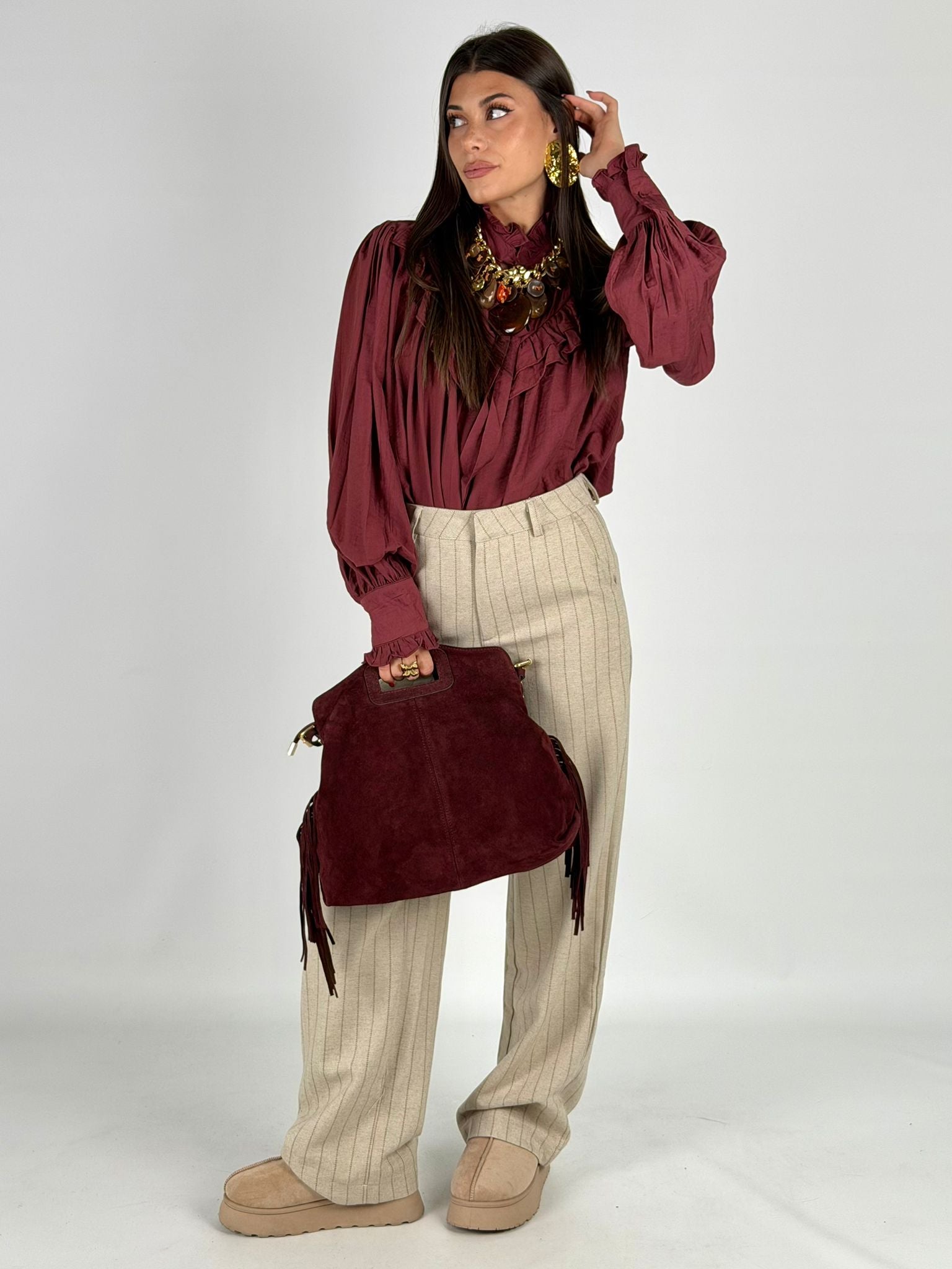 Camicia Agata bordeaux