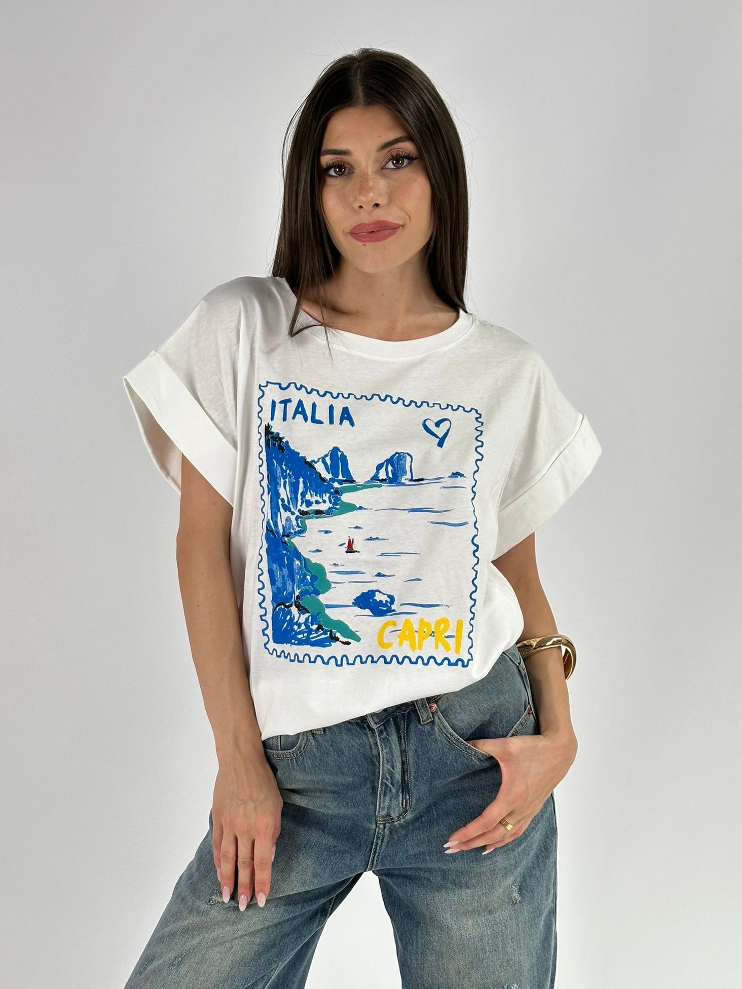 T-shirt premium 100% cotone Capri