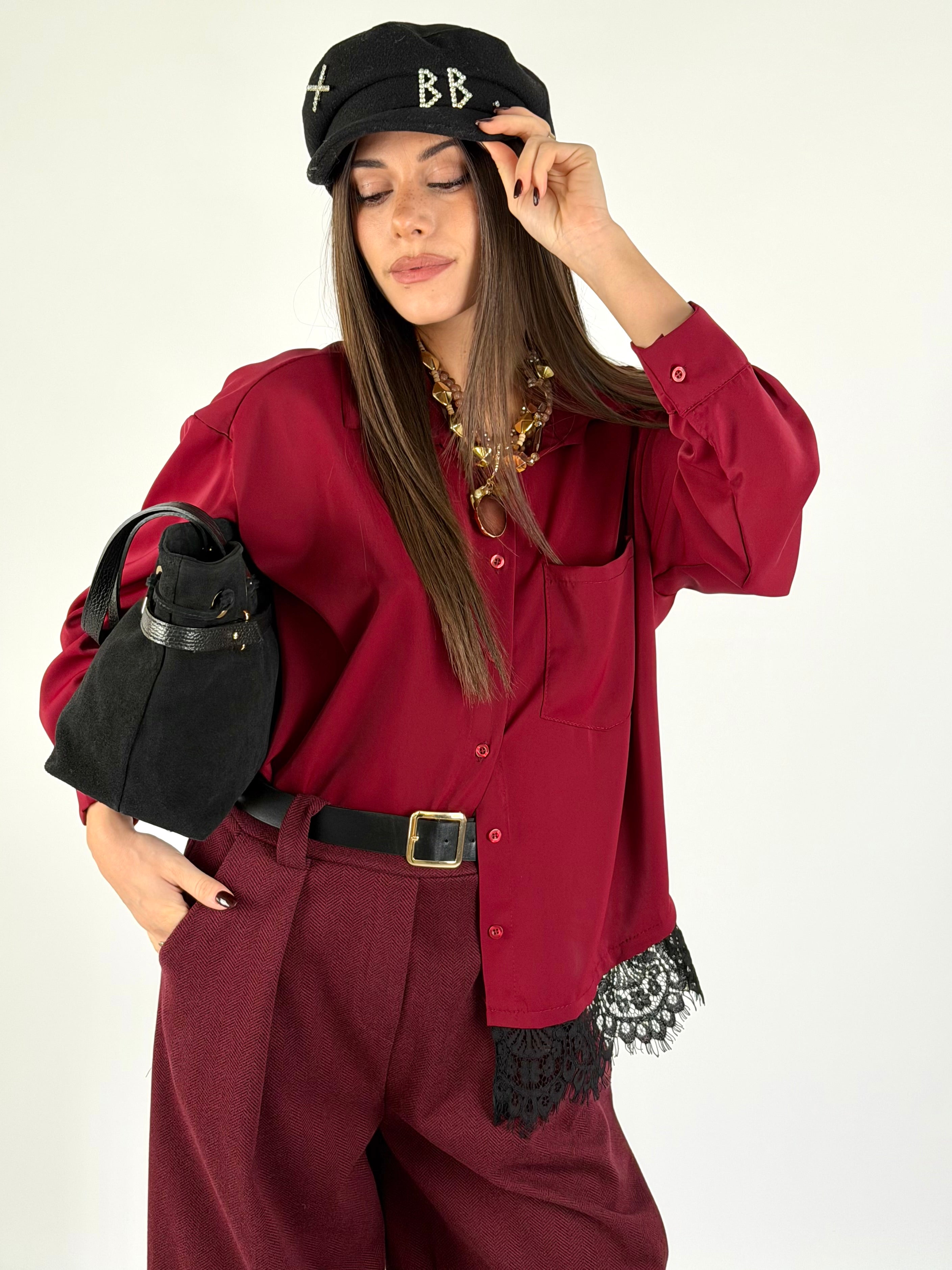 Camicia taschino bordeaux