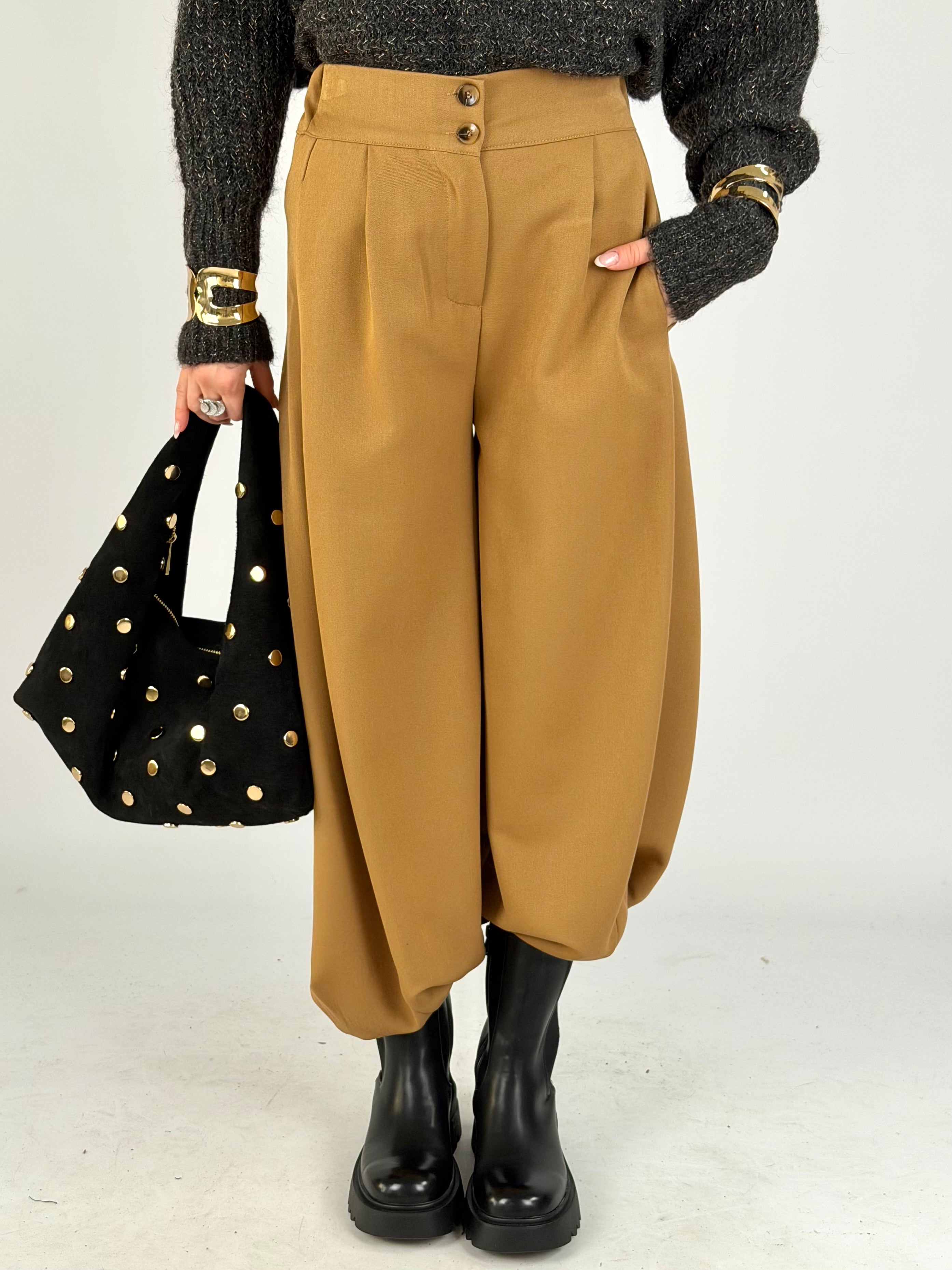 Pantalone parigina tabacco