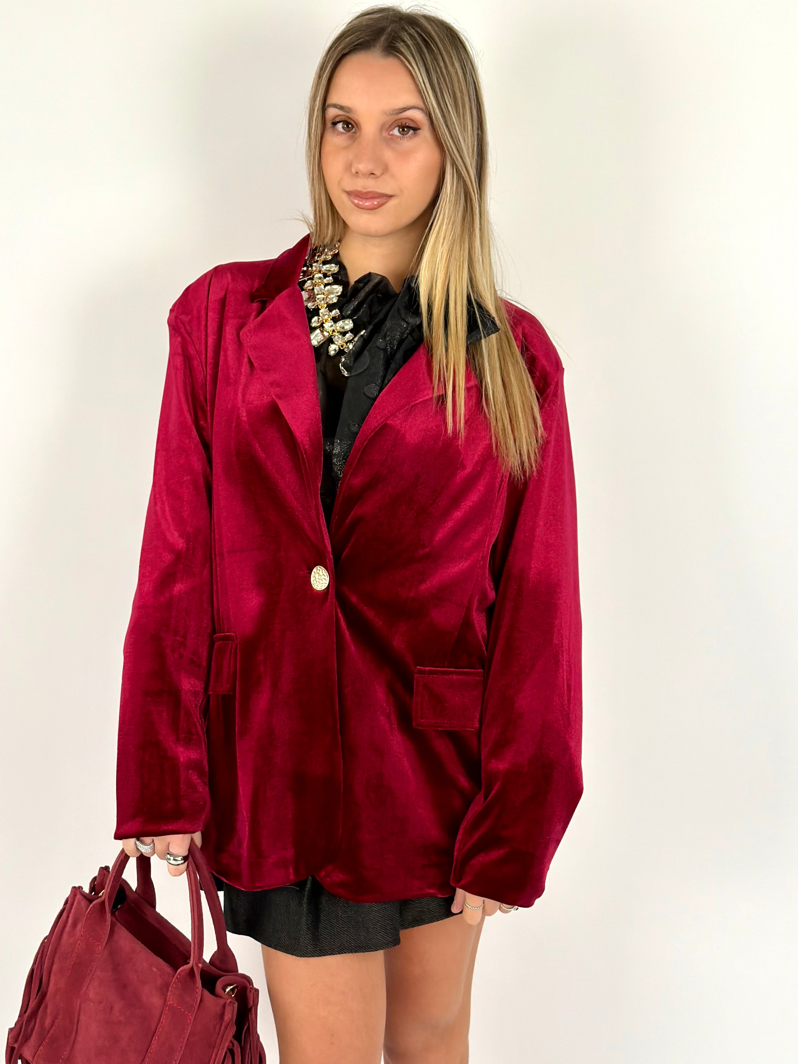 Giacca velluto rossa