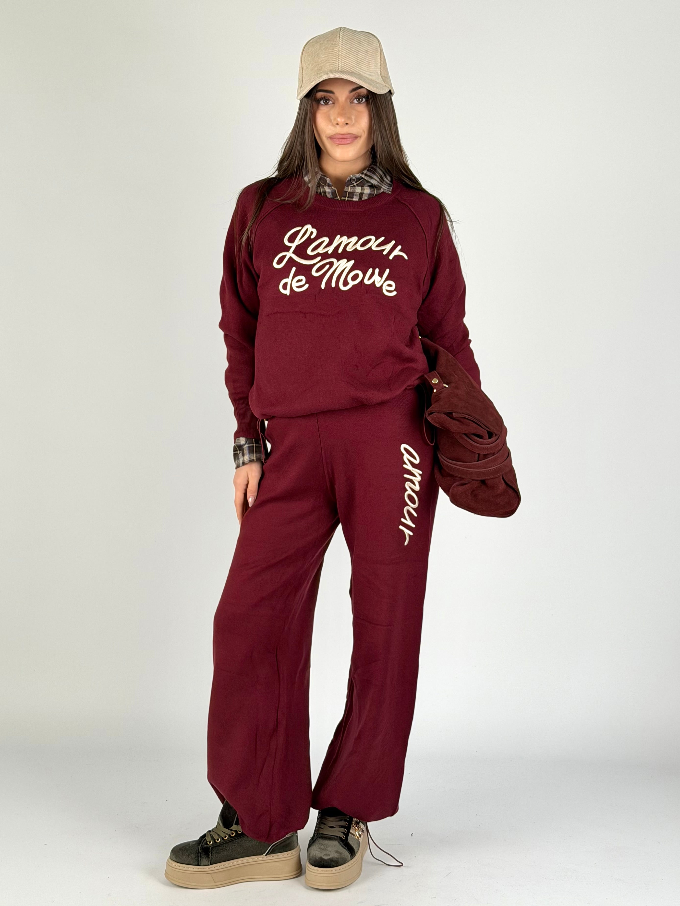 Tuta sportiva L’amour bordeaux