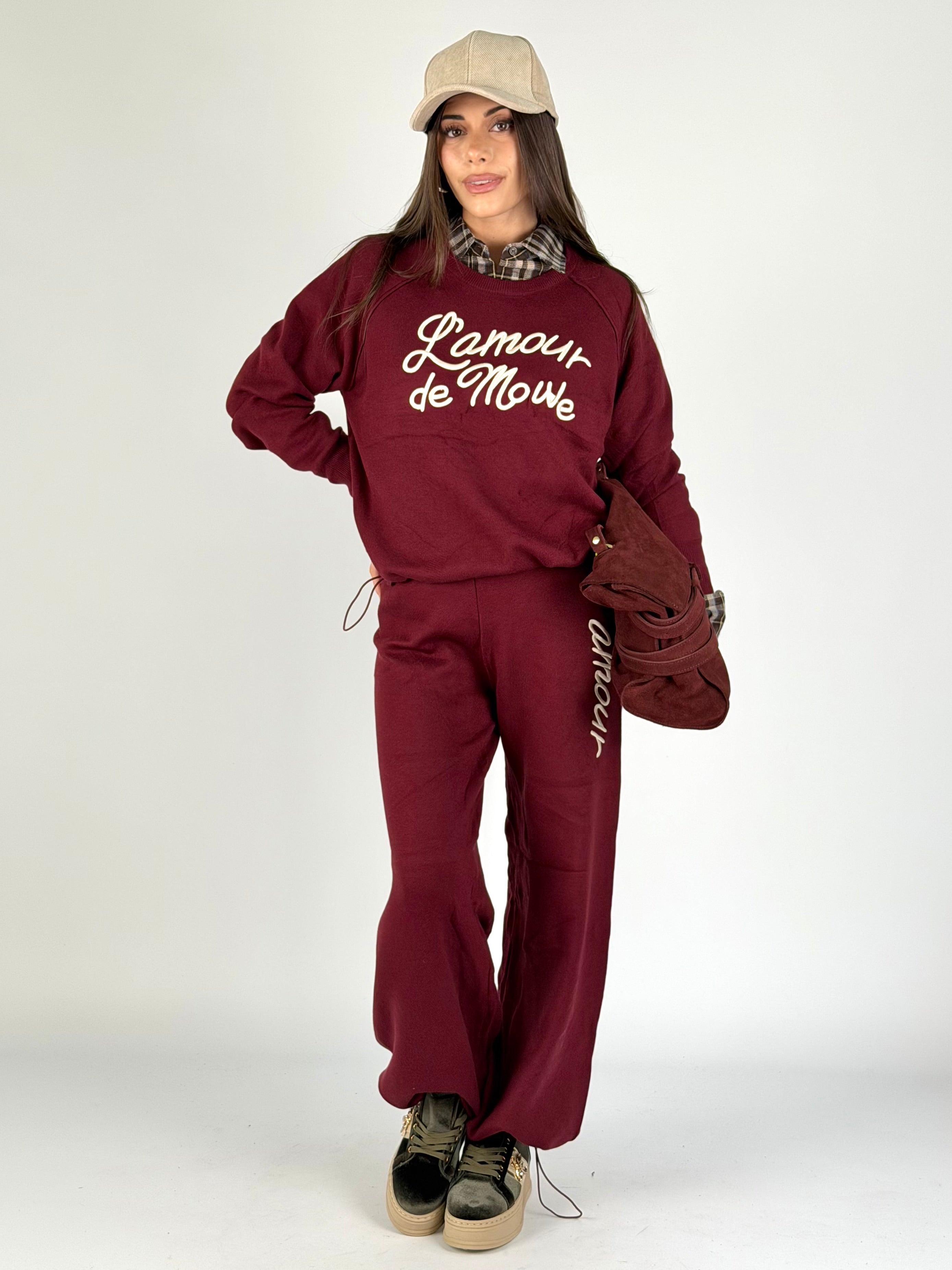 Tuta sportiva L’amour bordeaux