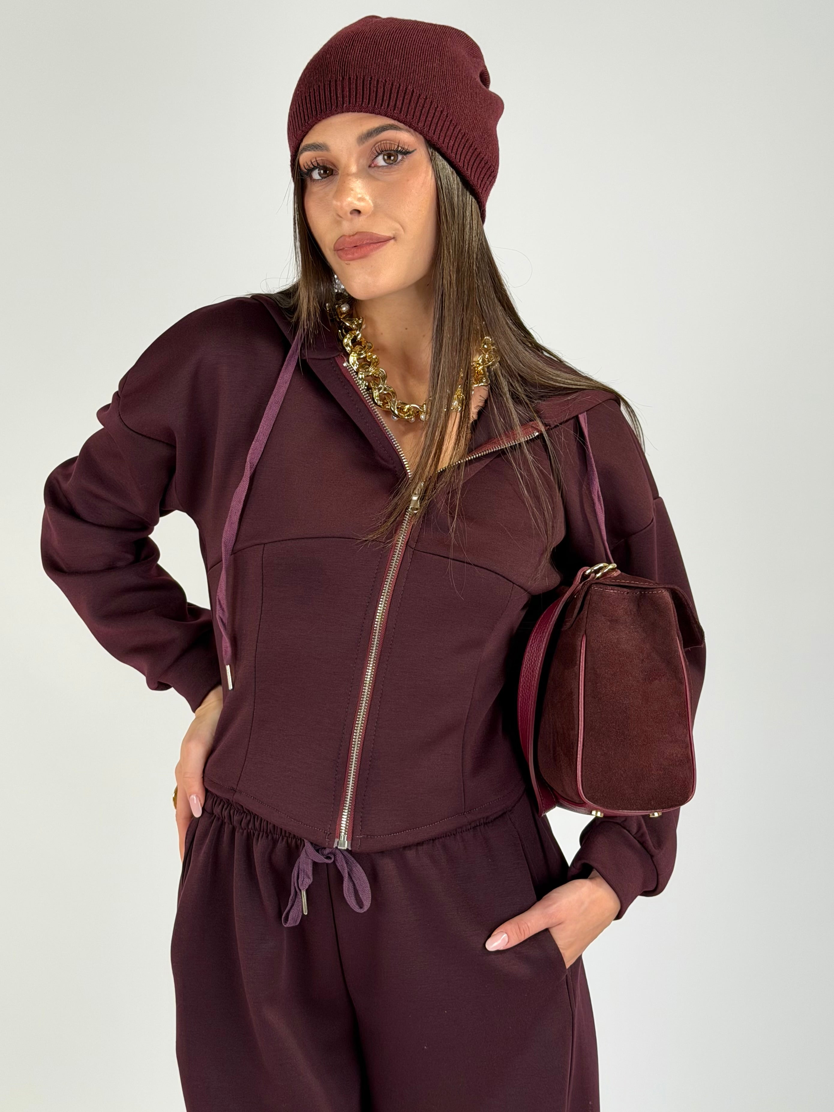 Felpa tuta sportiva Evelyn bordeaux