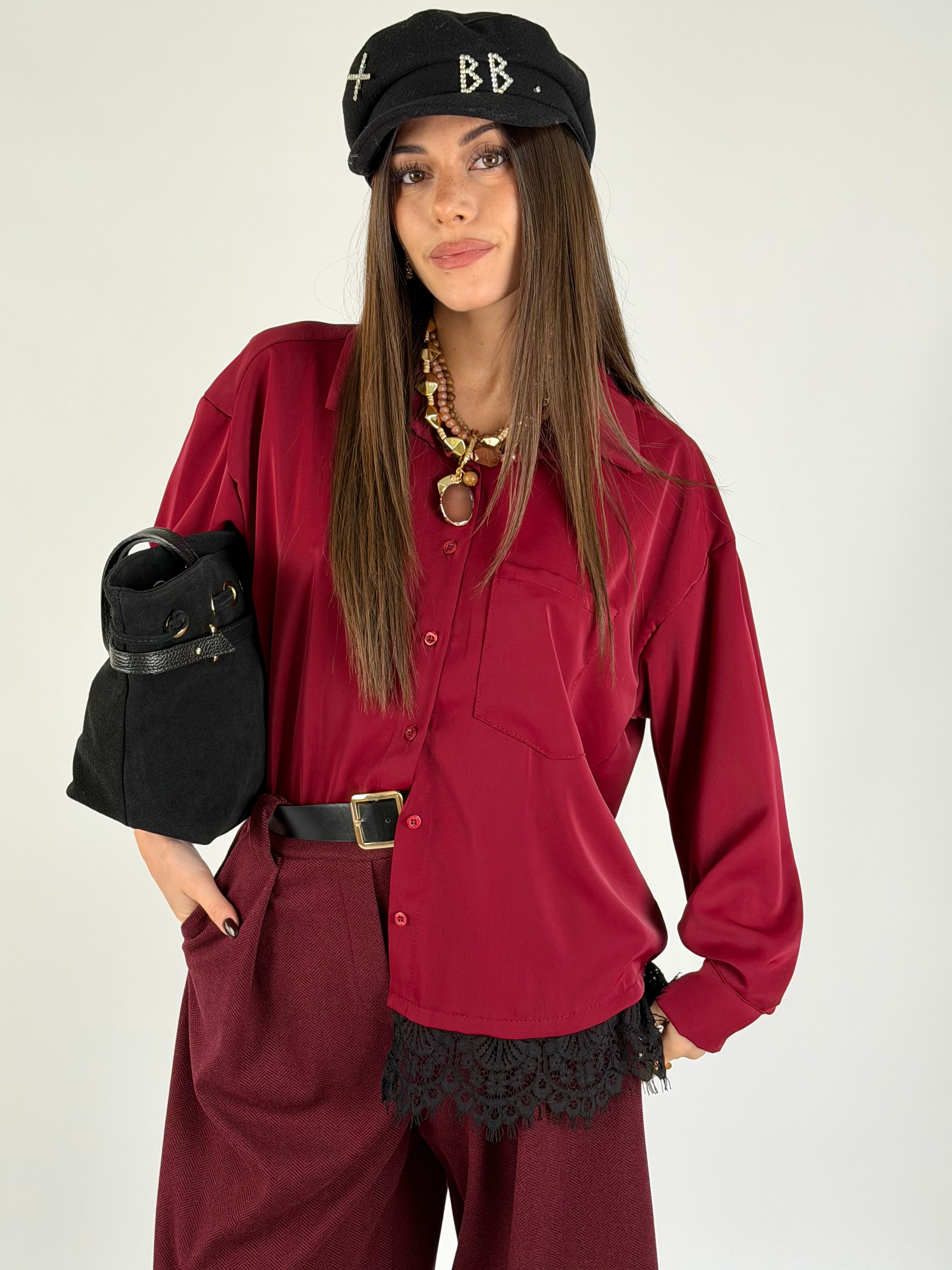 Camicia taschino bordeaux