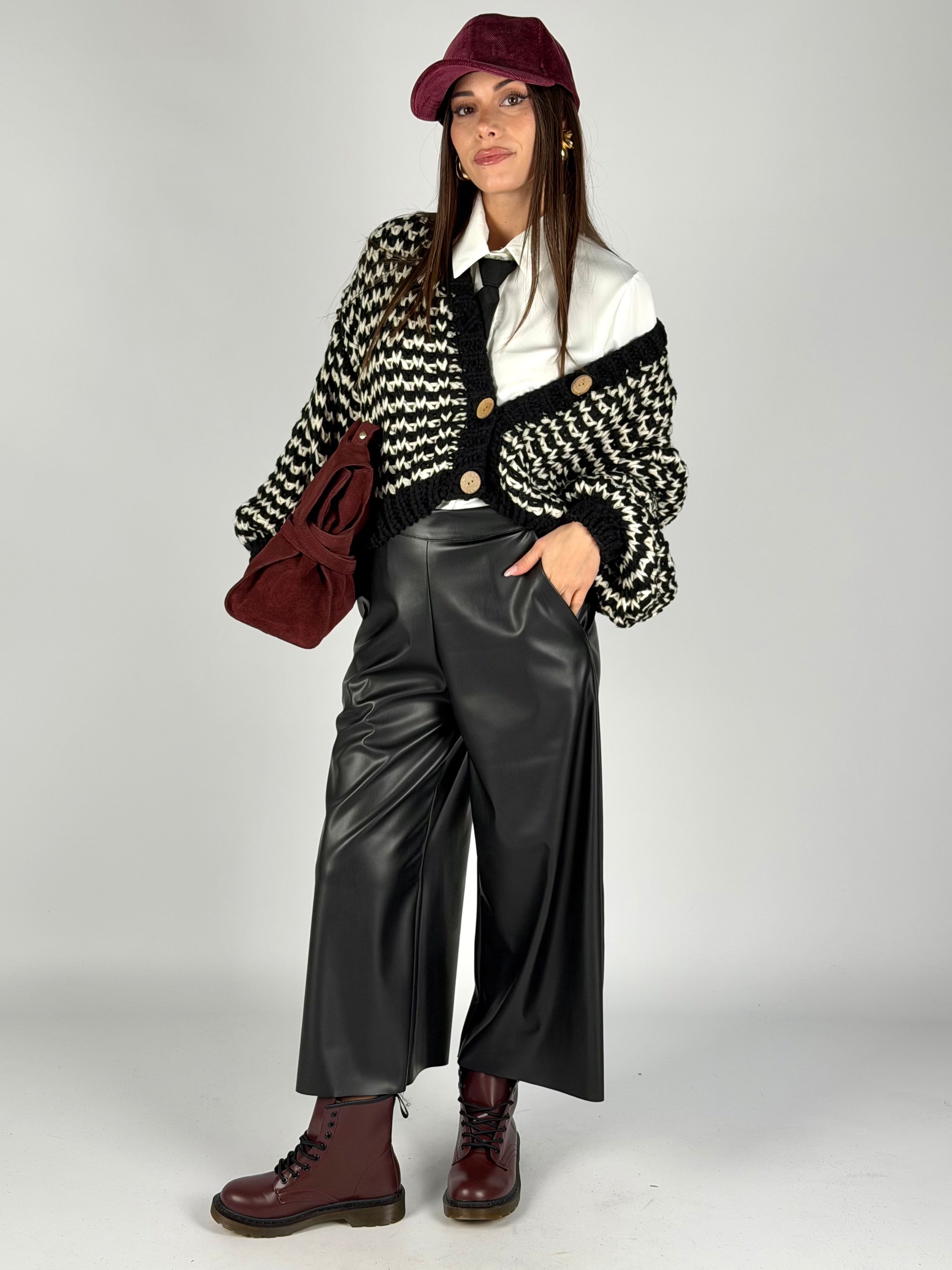 Maglione zig zag nero