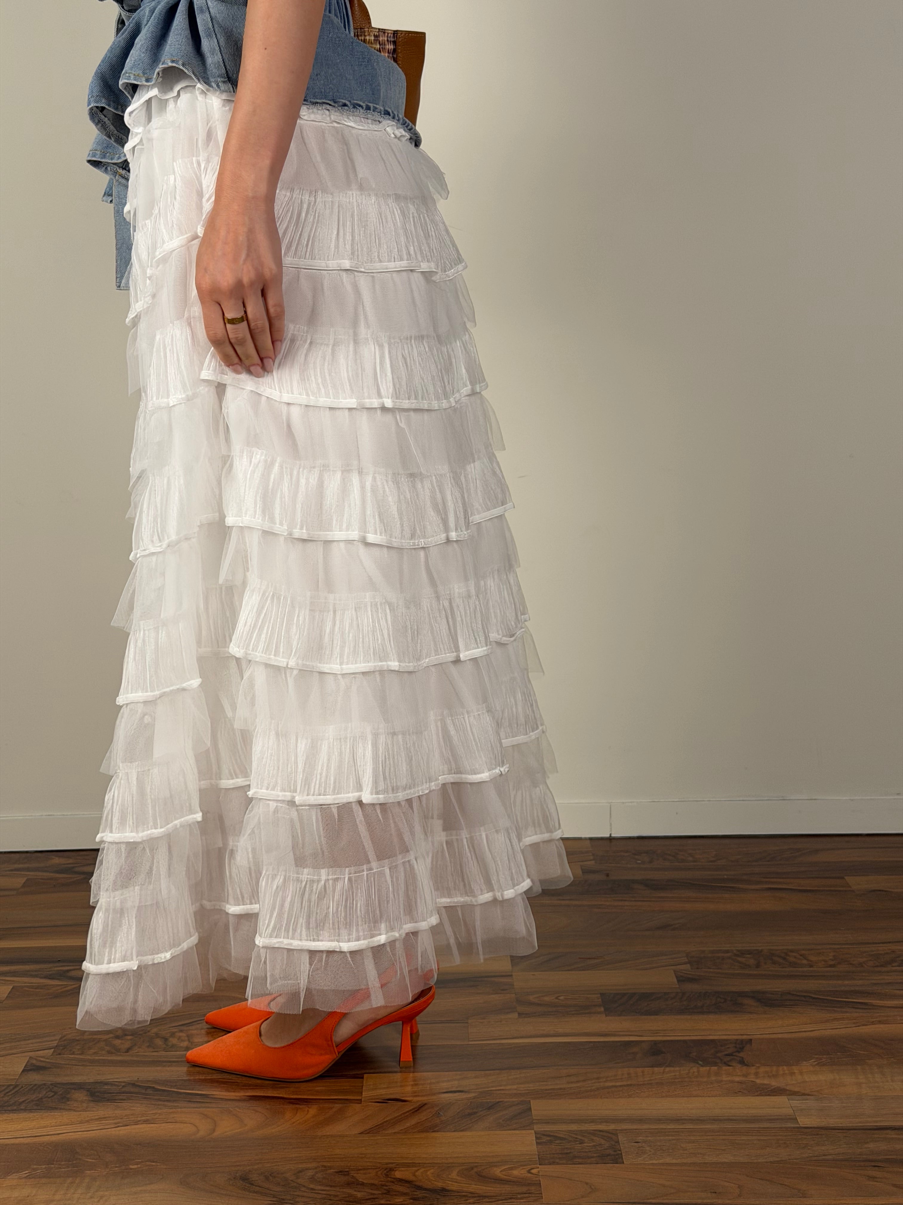 Abito camicia jeans + gonna tulle