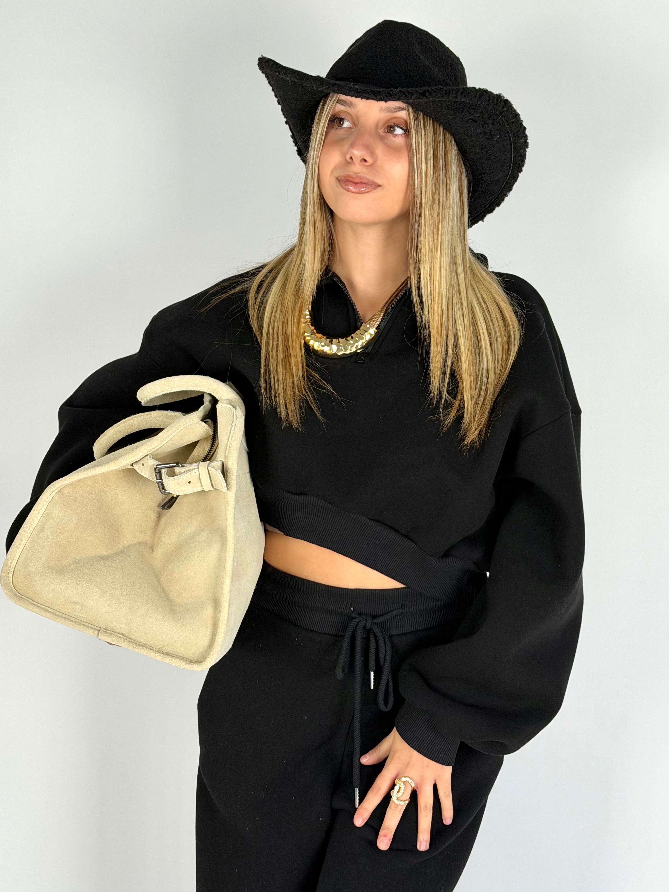 Felpa tuta sportiva Diva nera