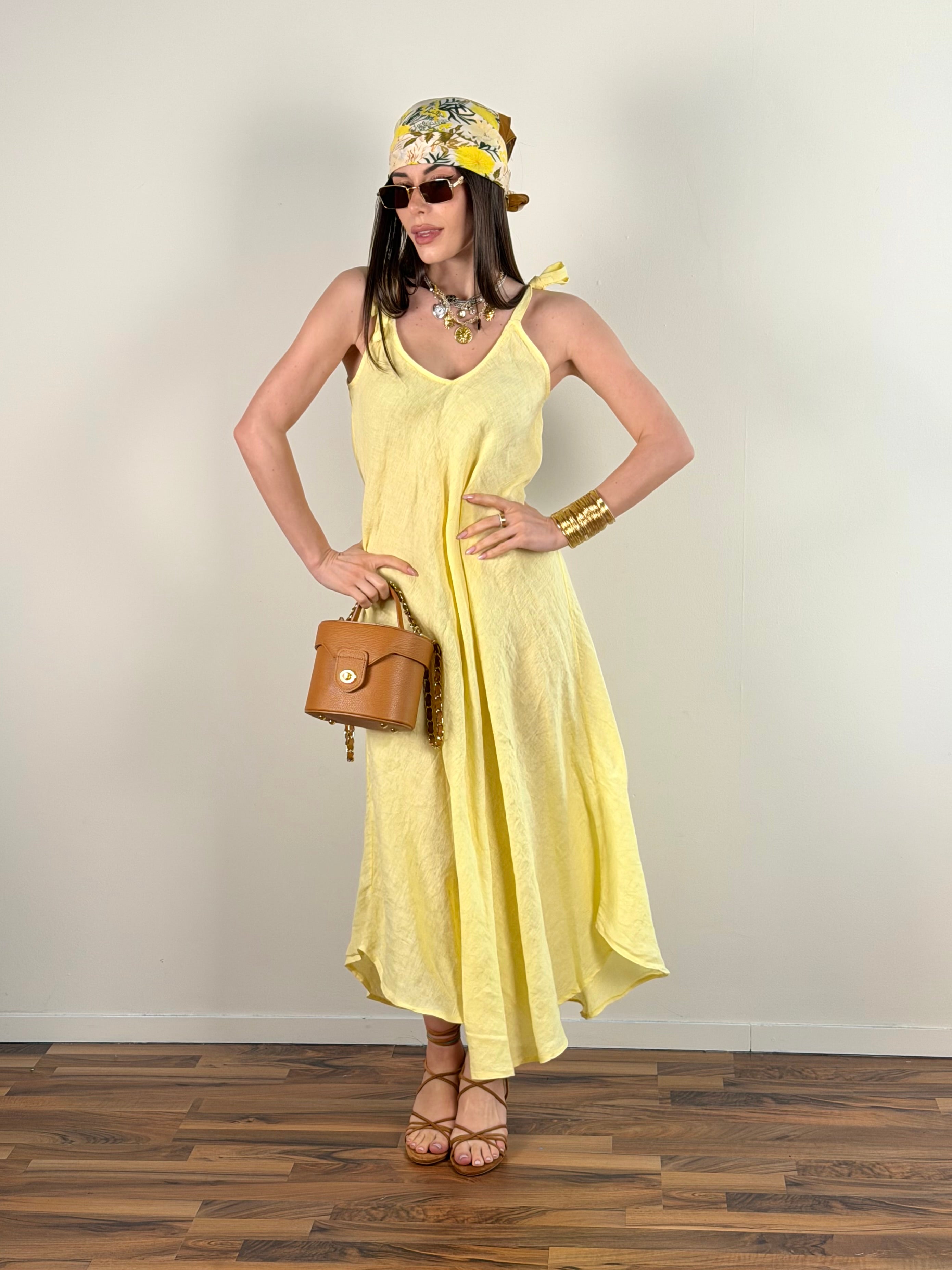 Abito fiocchi giallo