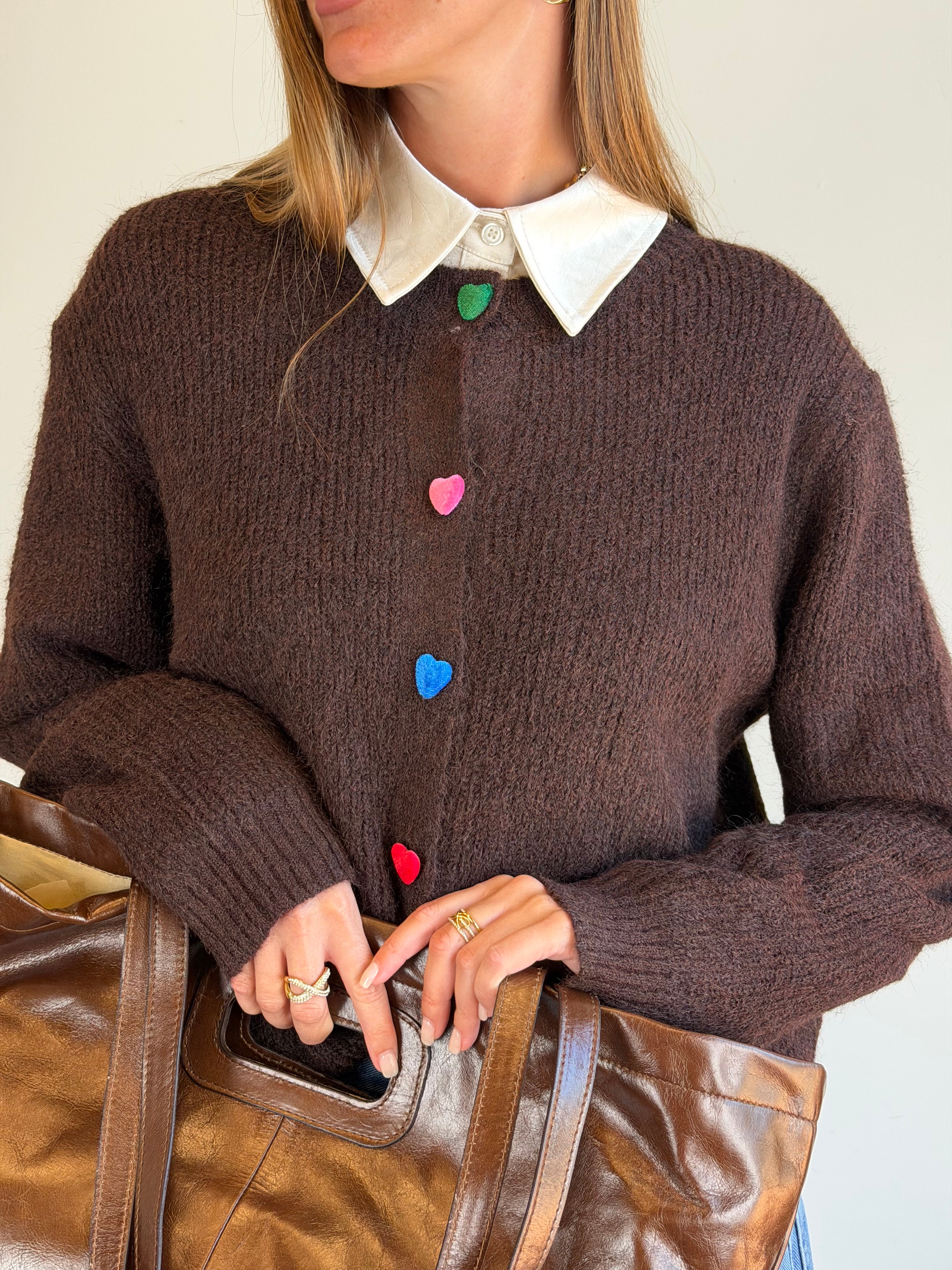 Maglia bottoni colorati moro