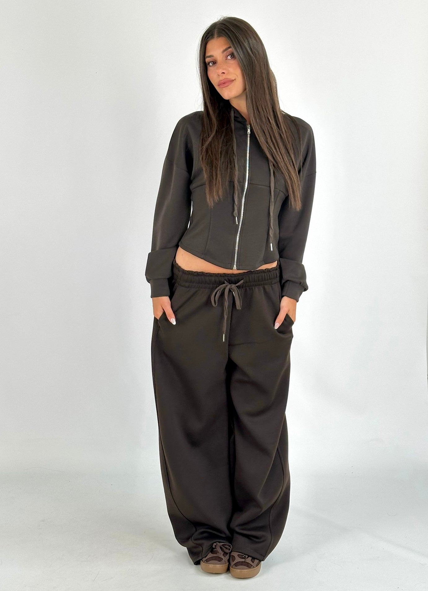 Pantalone tuta sportiva Gemma marrone