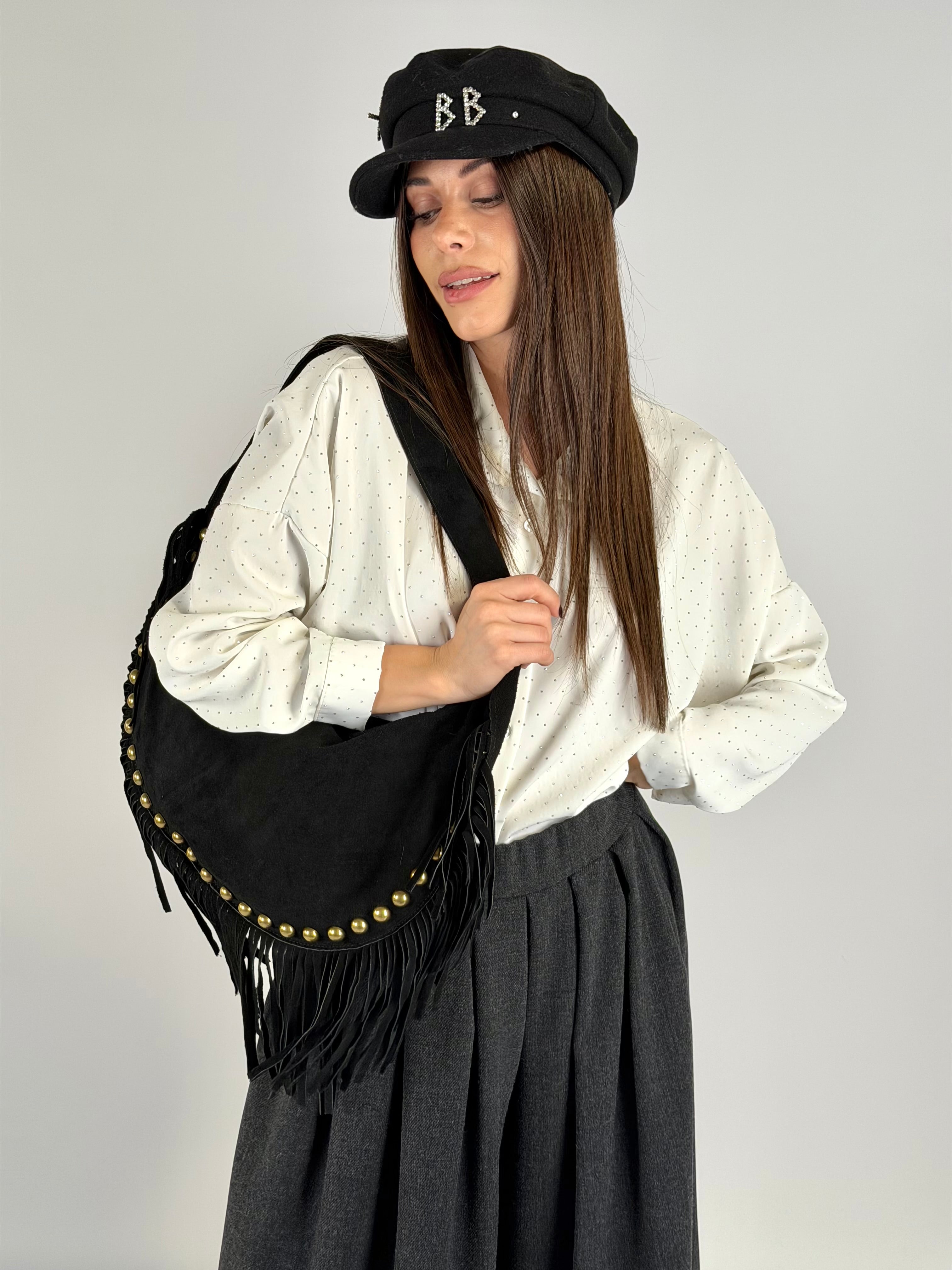 Camicia mille zirconi bianca