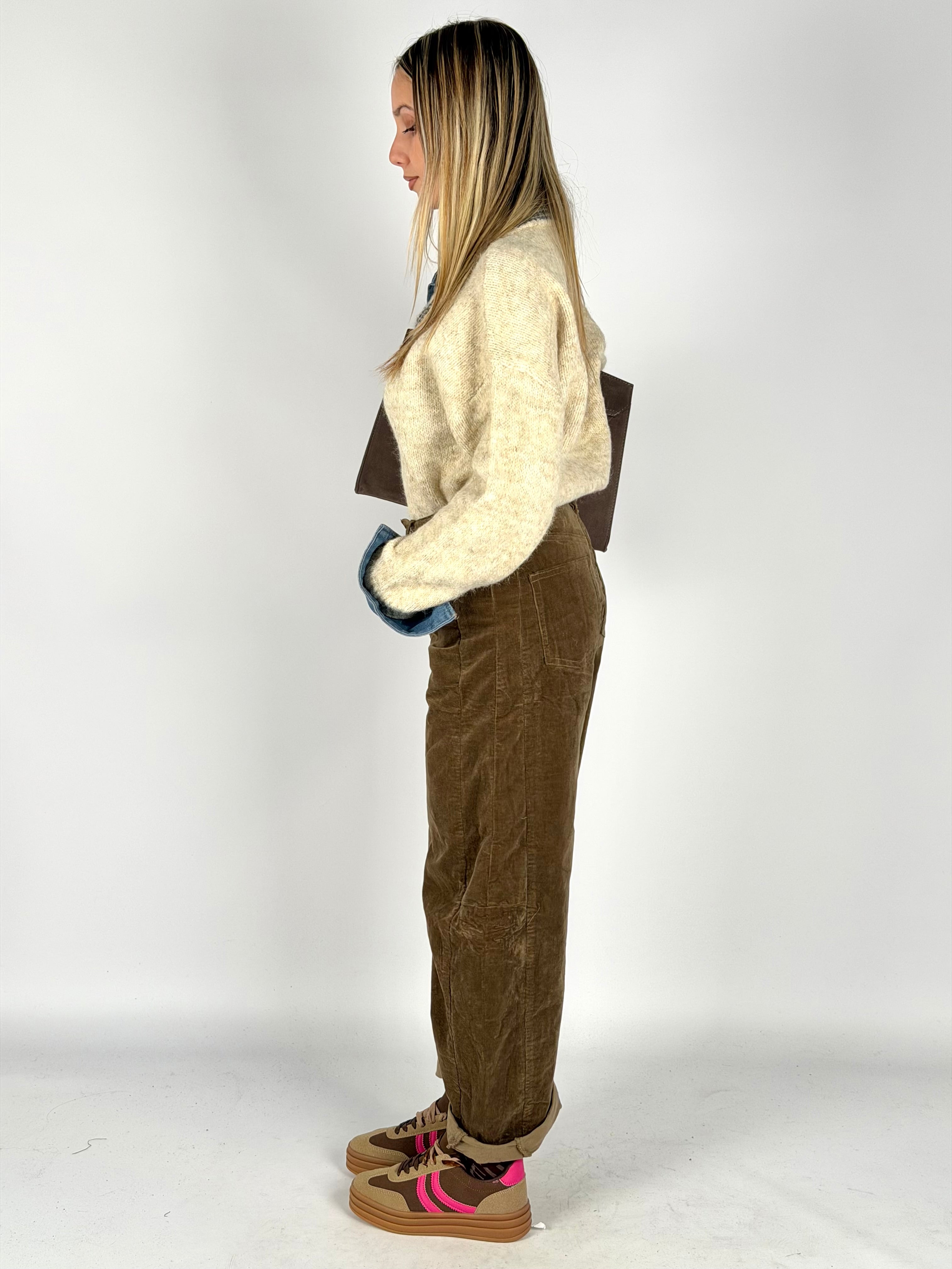 Jeans ballon velluto