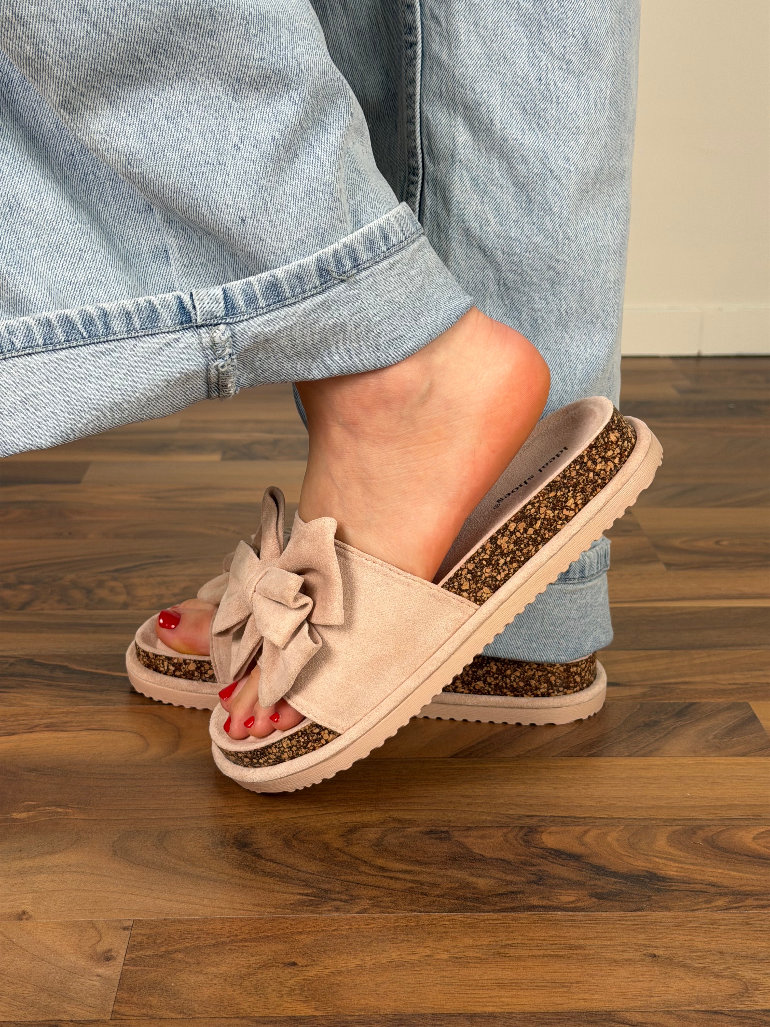 Slippers con fiocco rosa