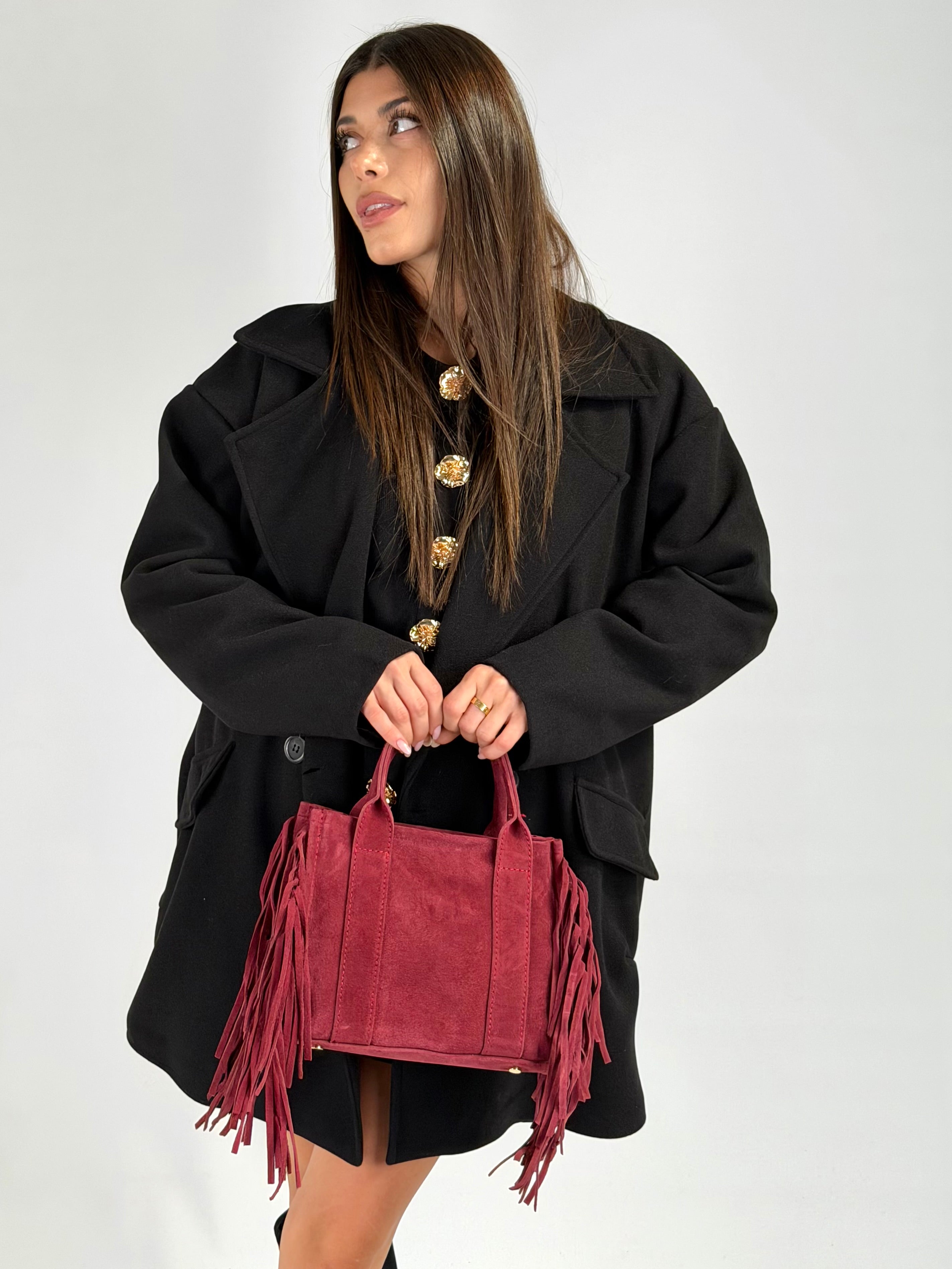 Cappotto doppio petto felicia nero