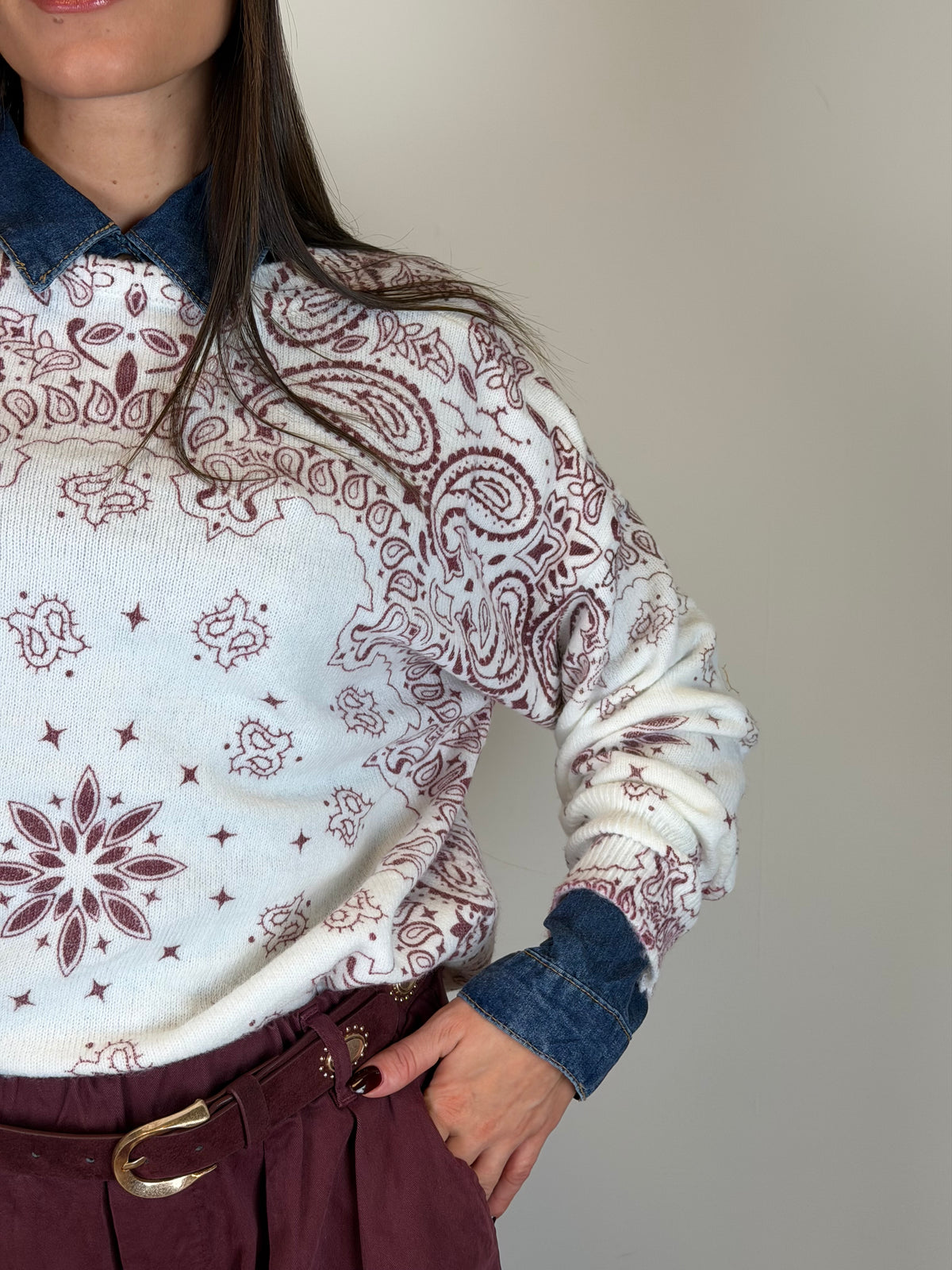 Maglia Loren bordeaux