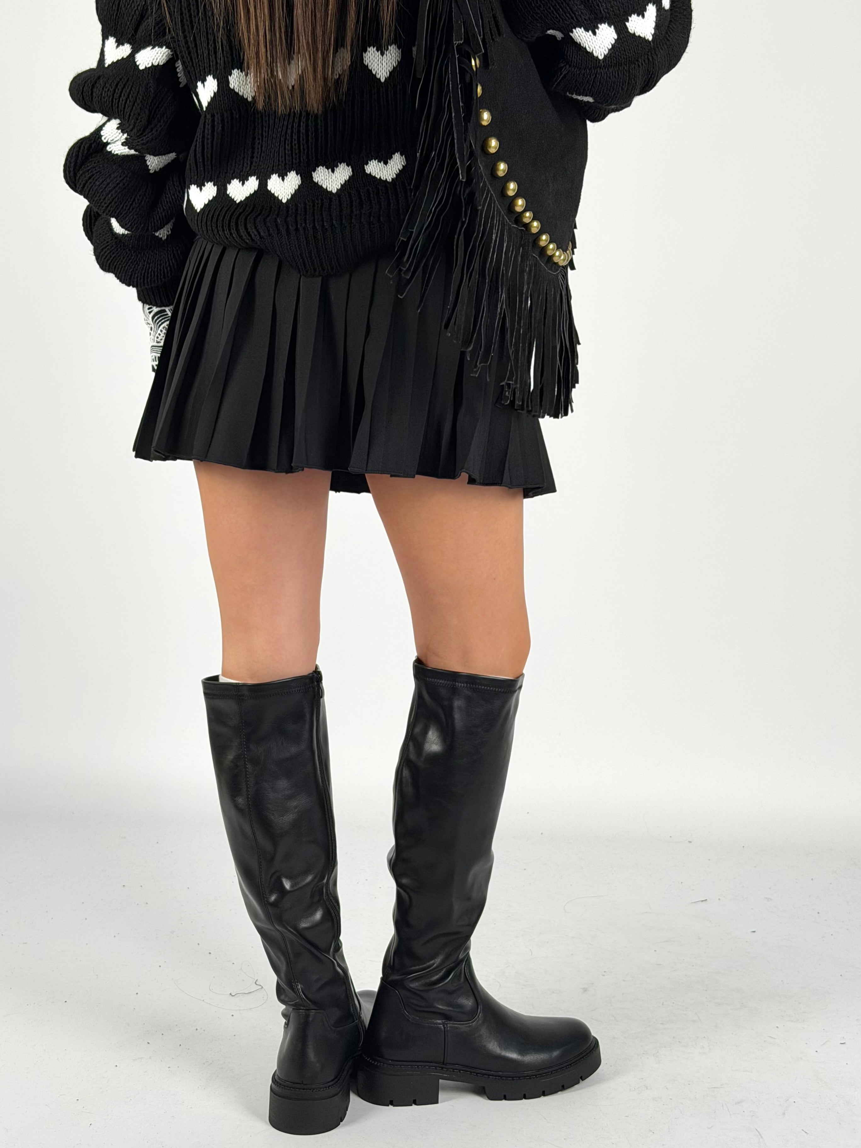 Gonna plisse corpetto nero