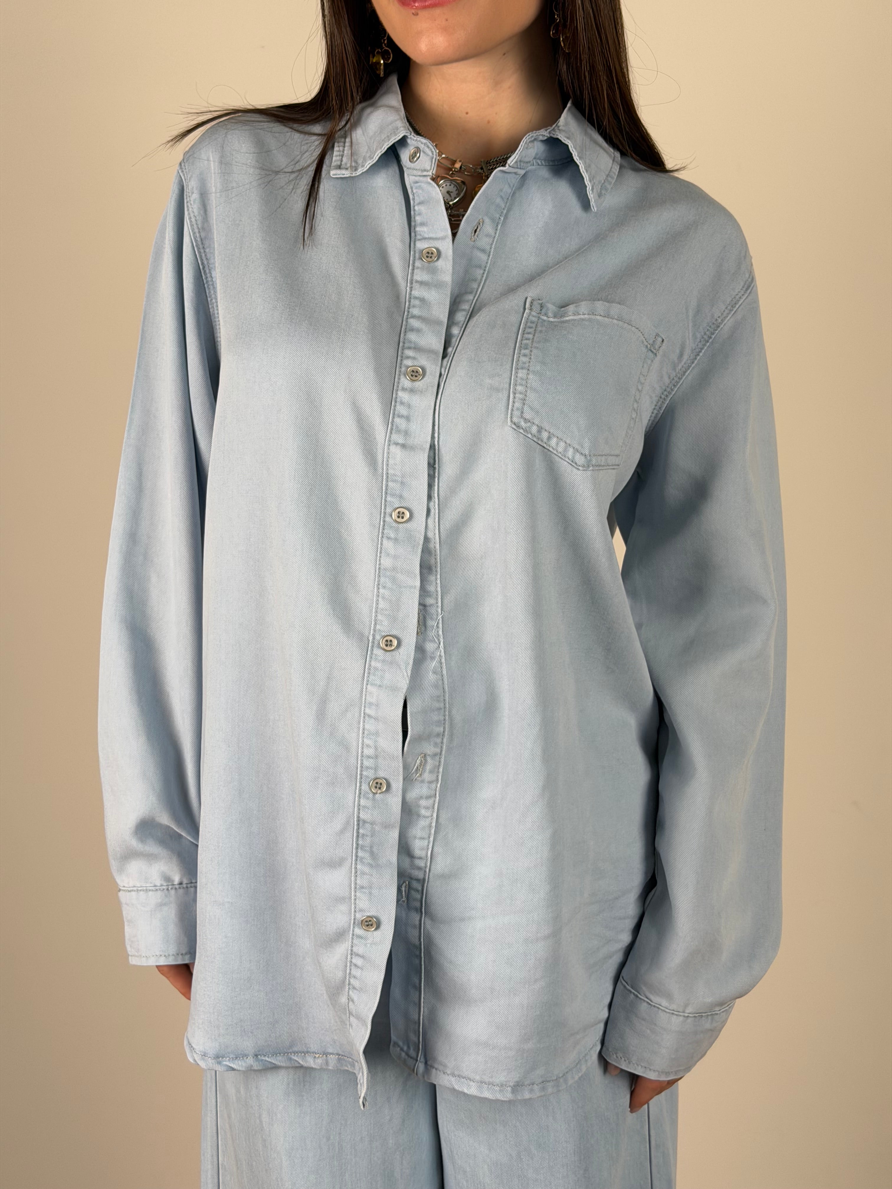 Camicia Rose blu chiaro