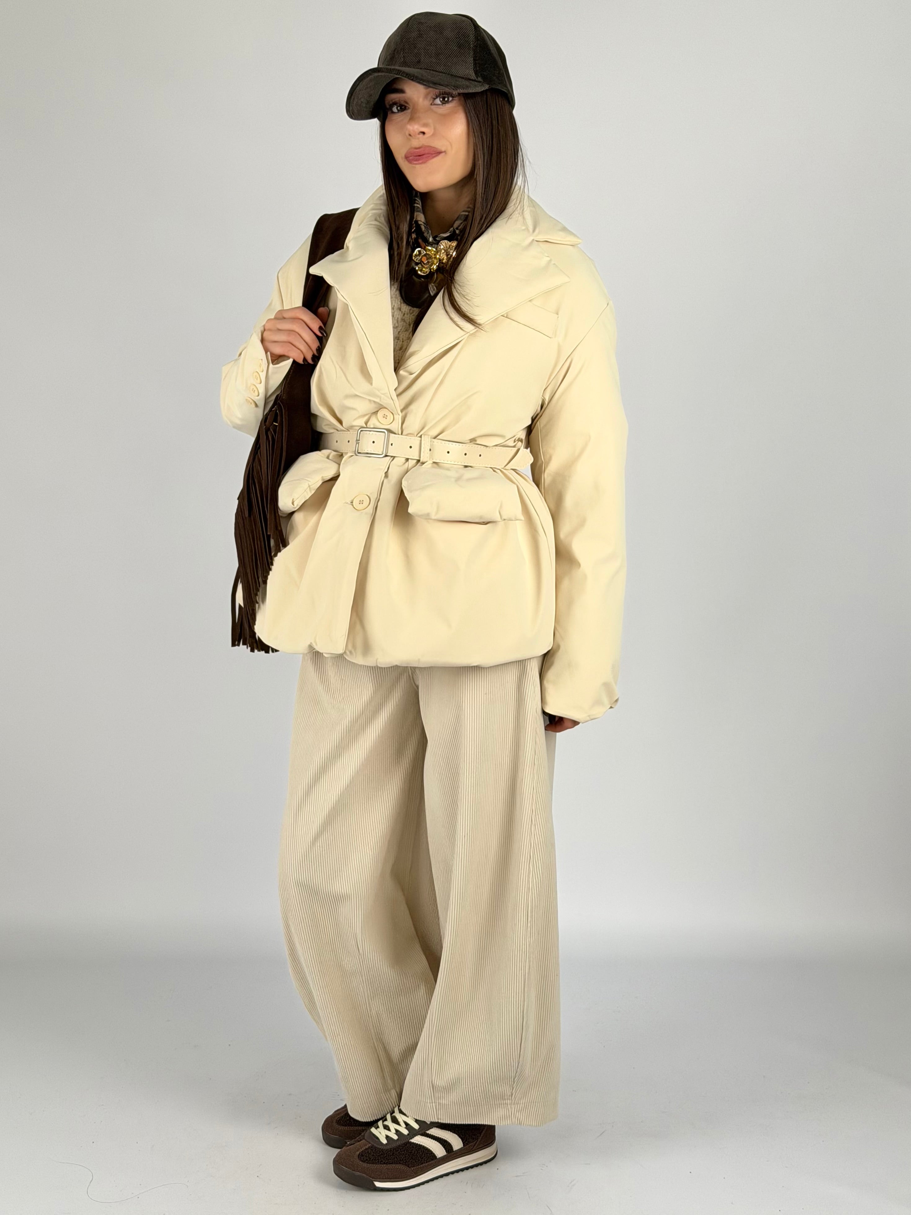 Piumino cintura tasche