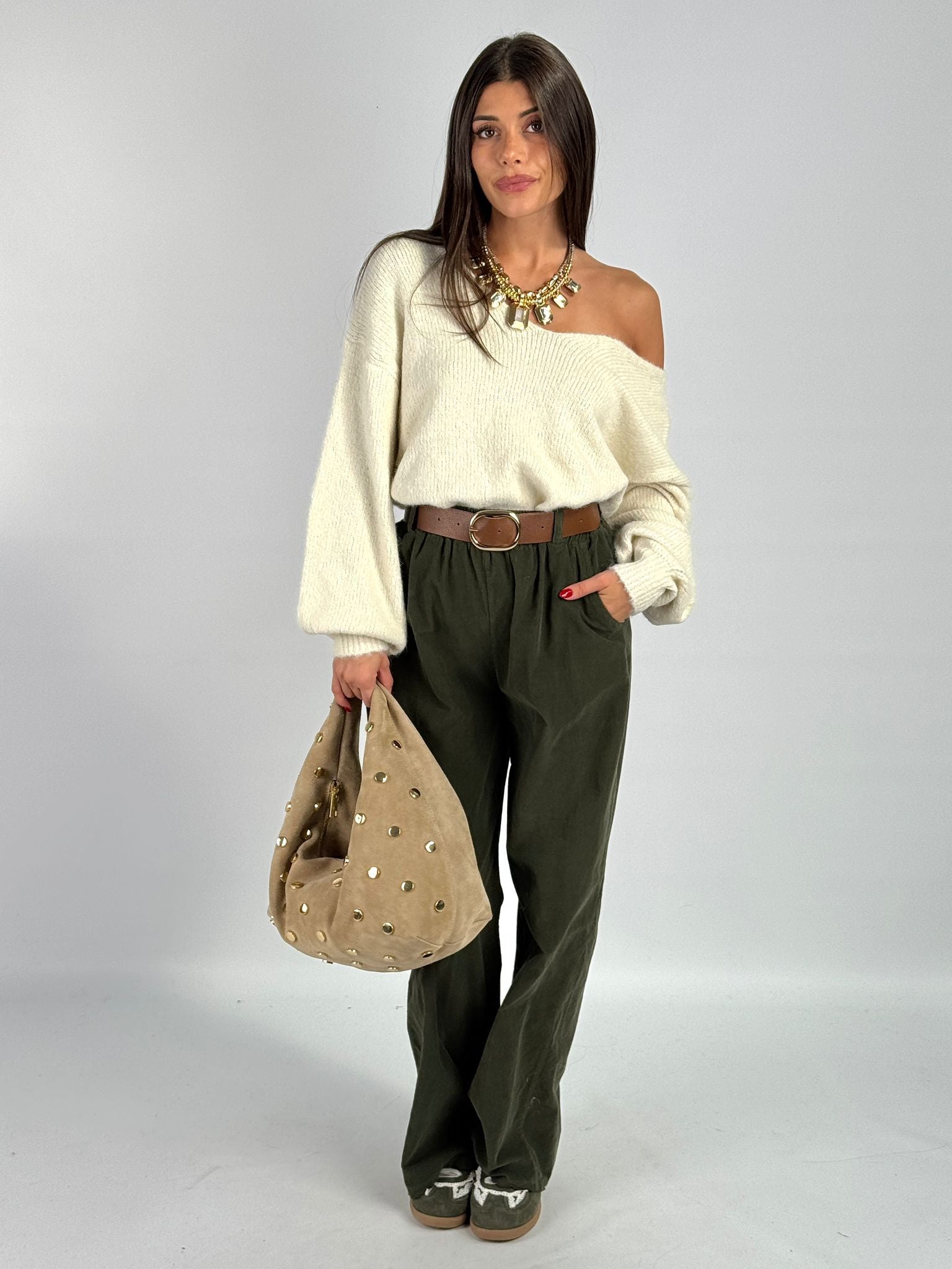 Maglioncino fiocco beige