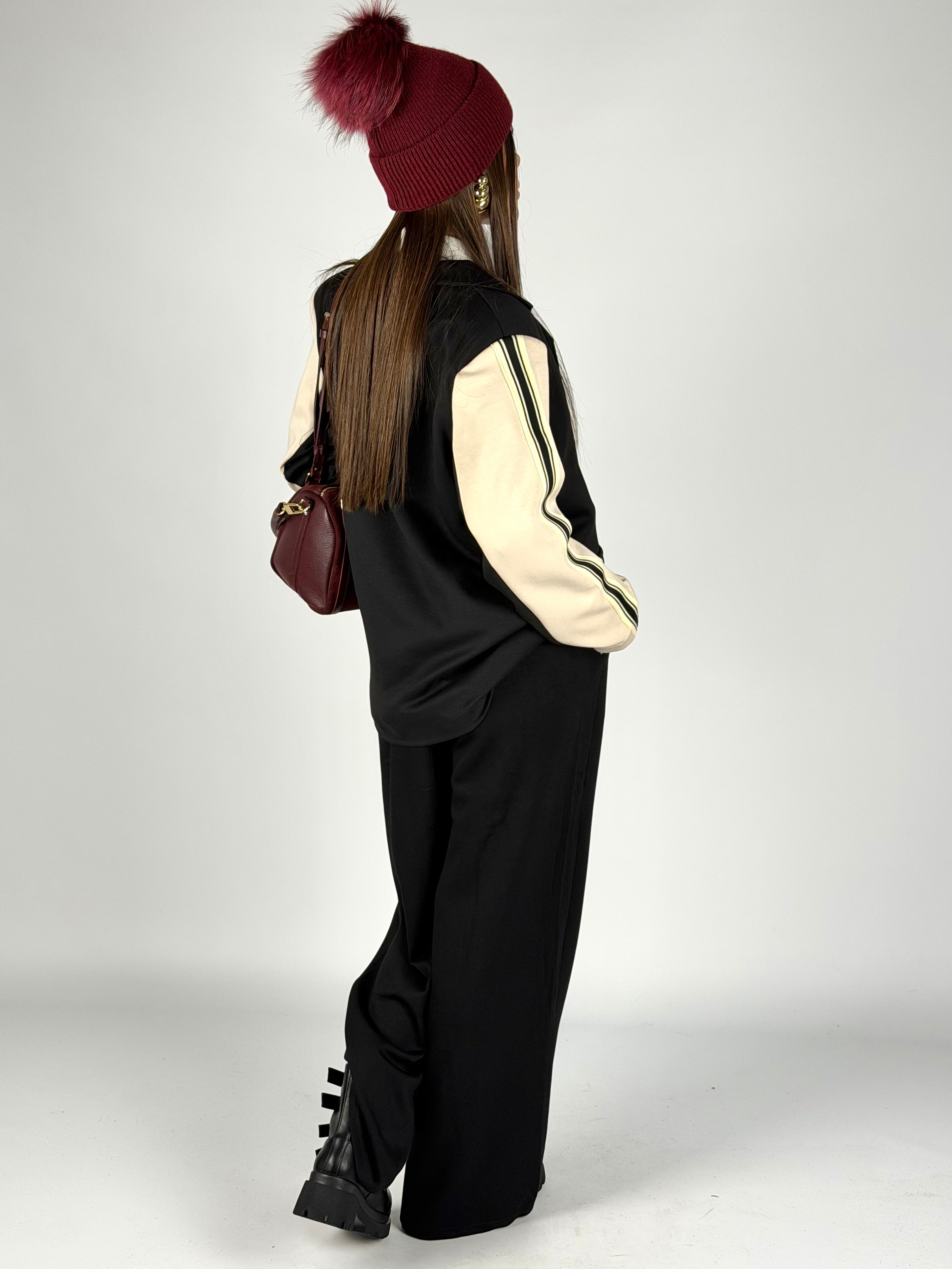 Pantalone completo banda nero