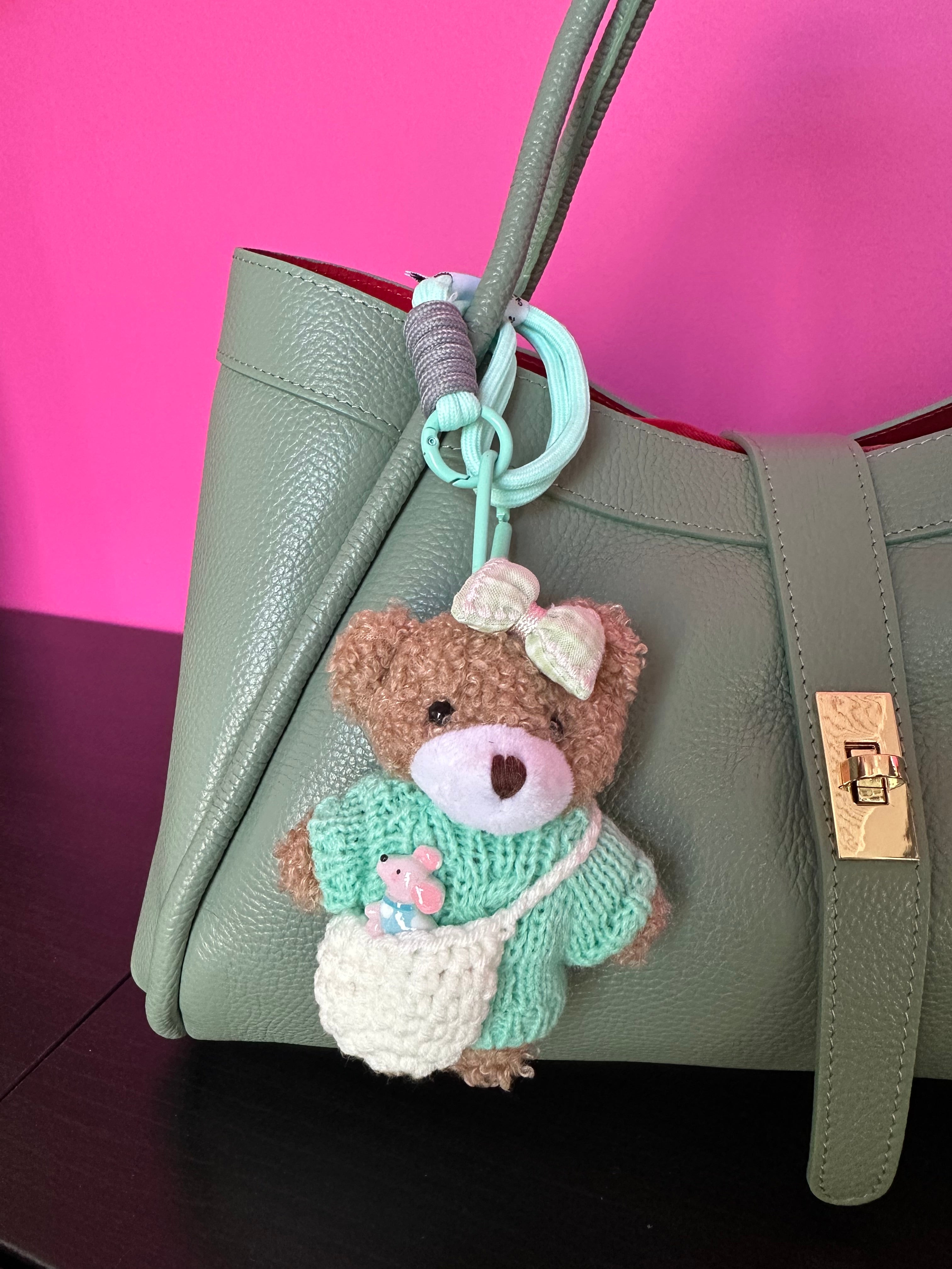 Ciondolo Borsa Teddy verde menta
