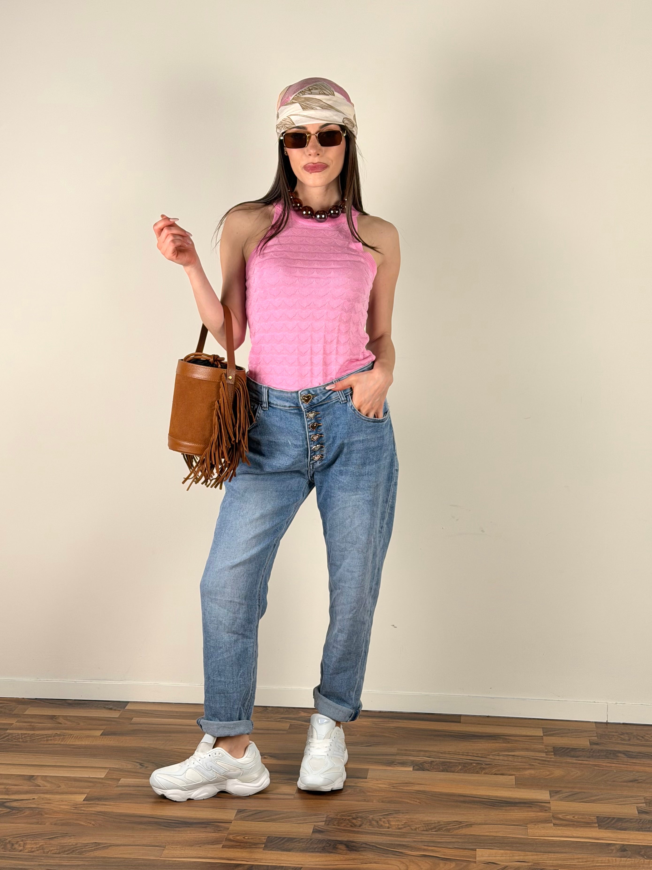 Top Cuori rosa