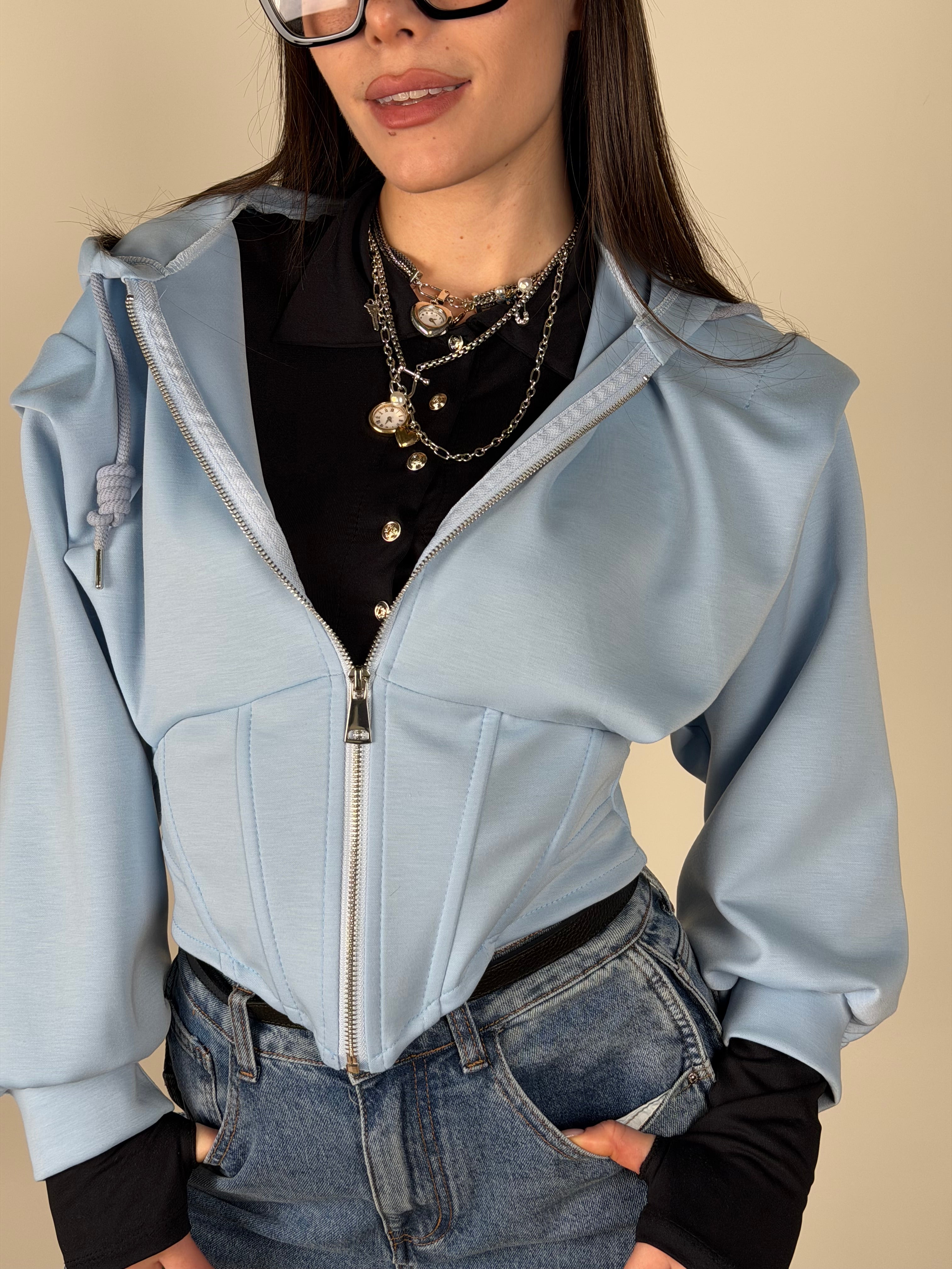 Felpa Rubacuori celeste