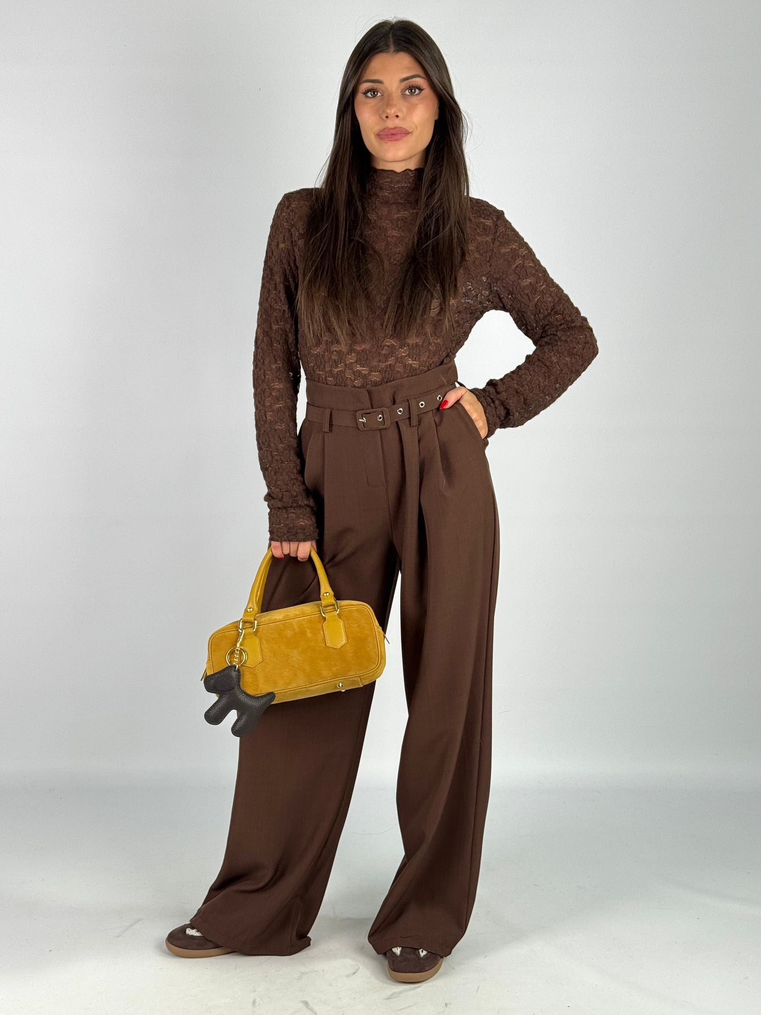 Maglia Lory pizzo marrone