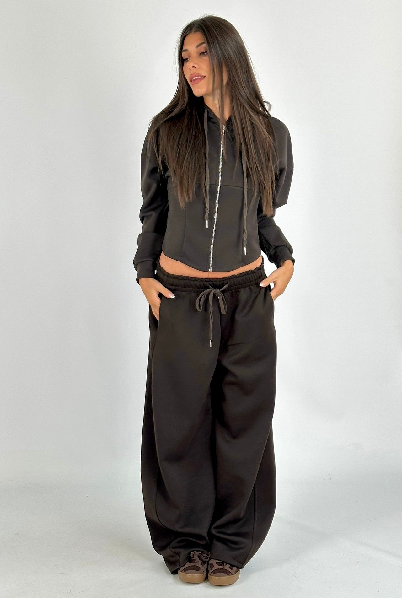 Felpa tuta sportiva Gemma marrone