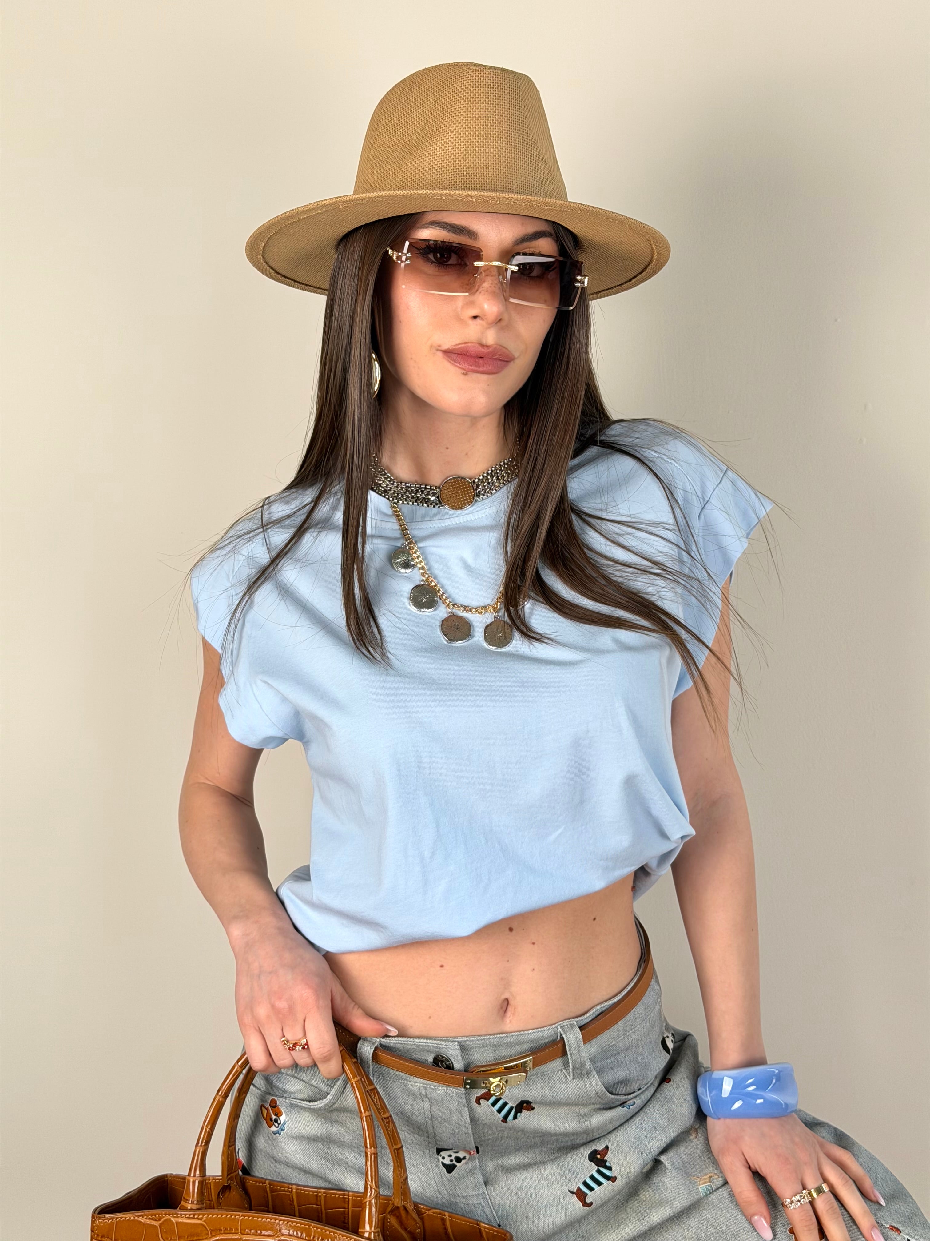 T-shirt Monica celeste