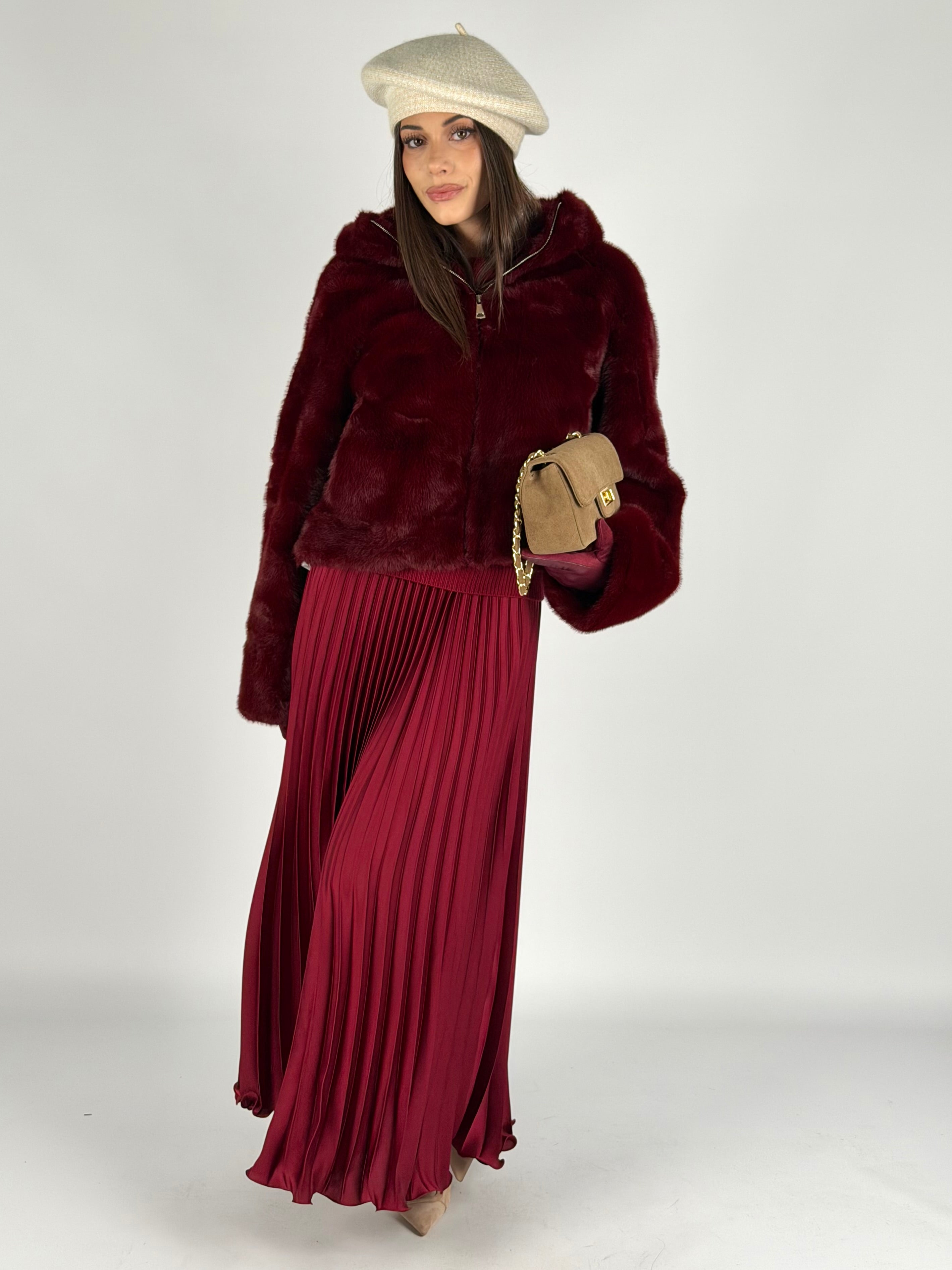 Pelliccia Marisol bordeaux