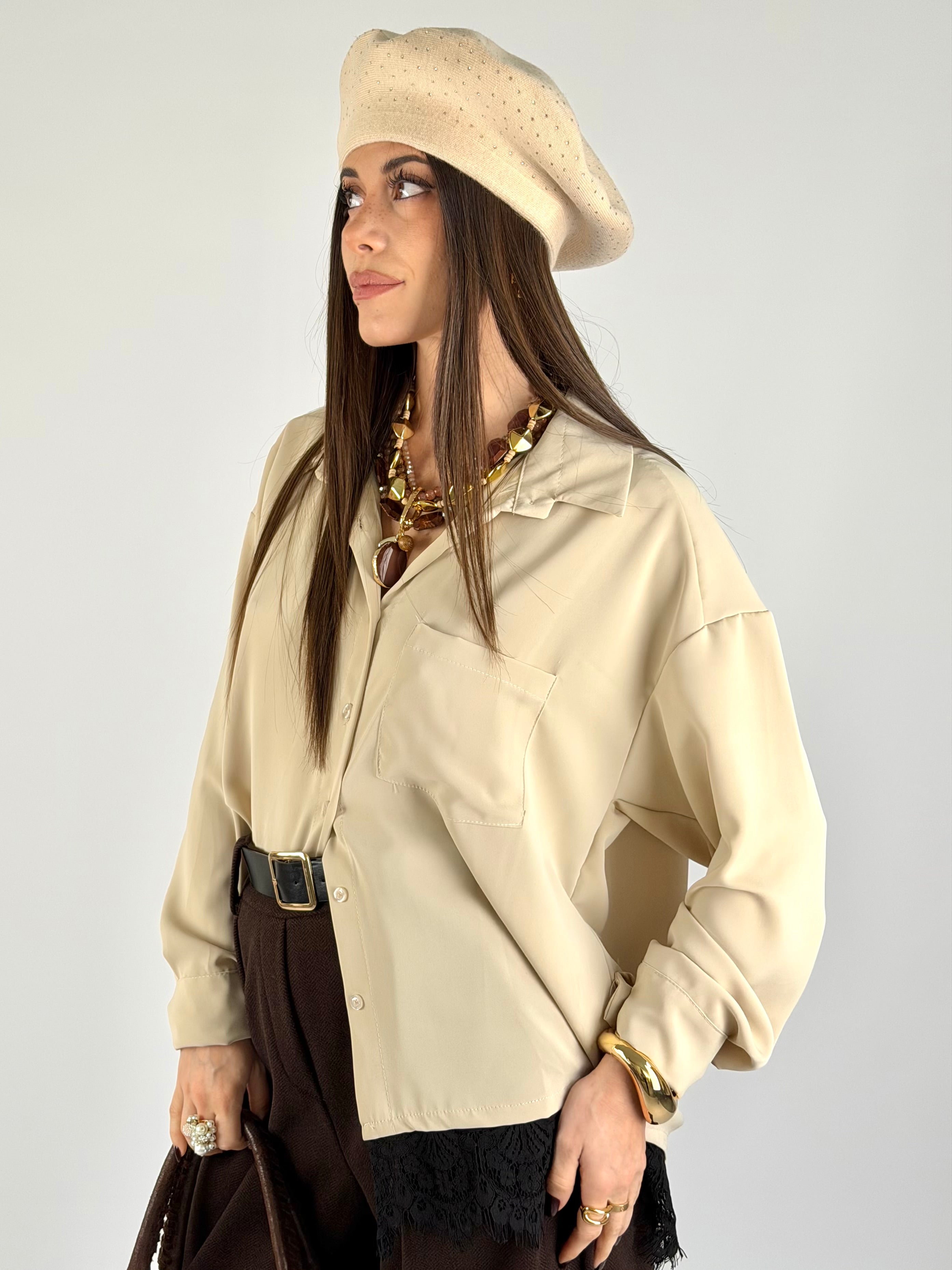 Camicia taschino beige