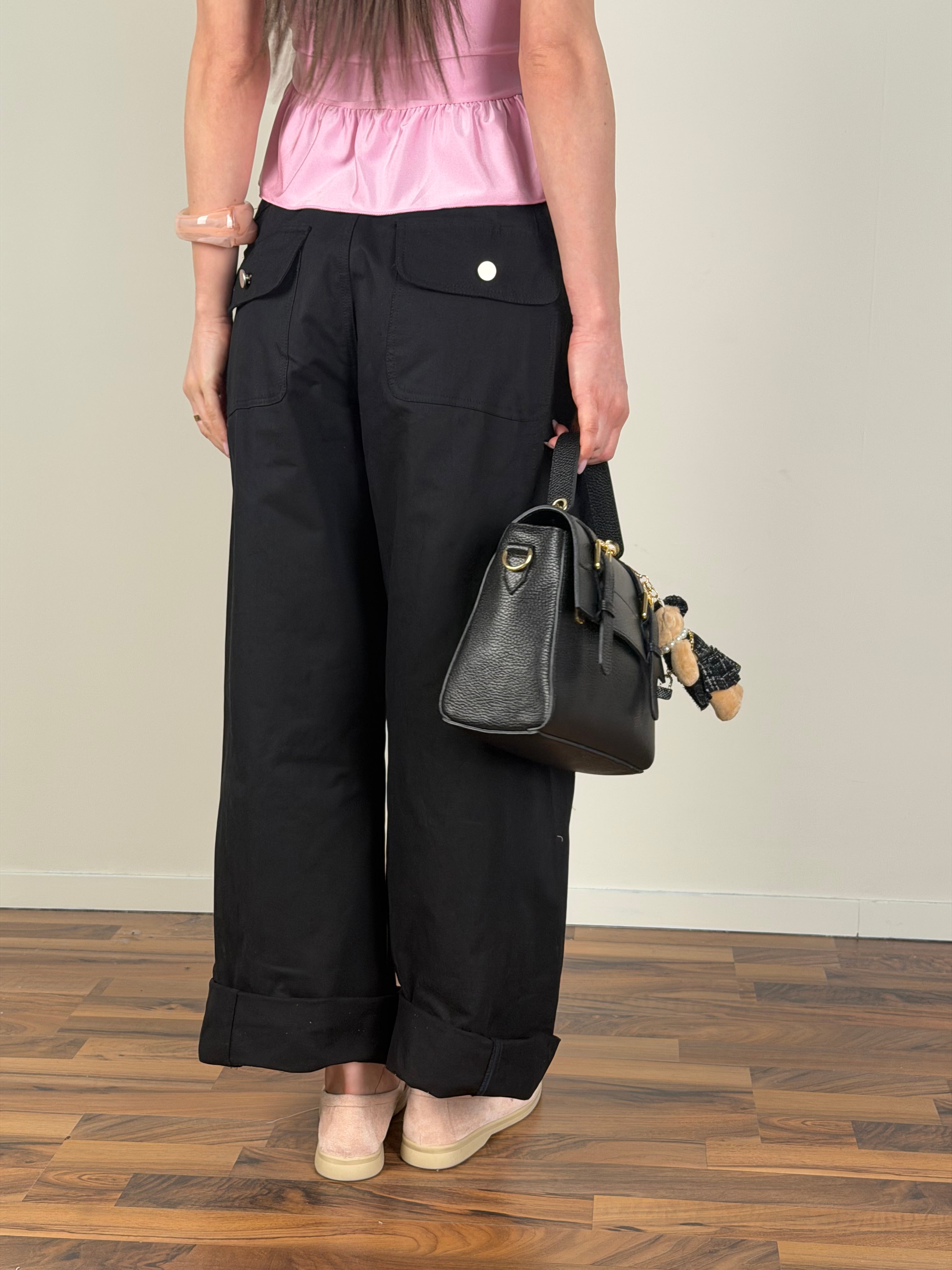 Pantalone + cintura cravatta nero